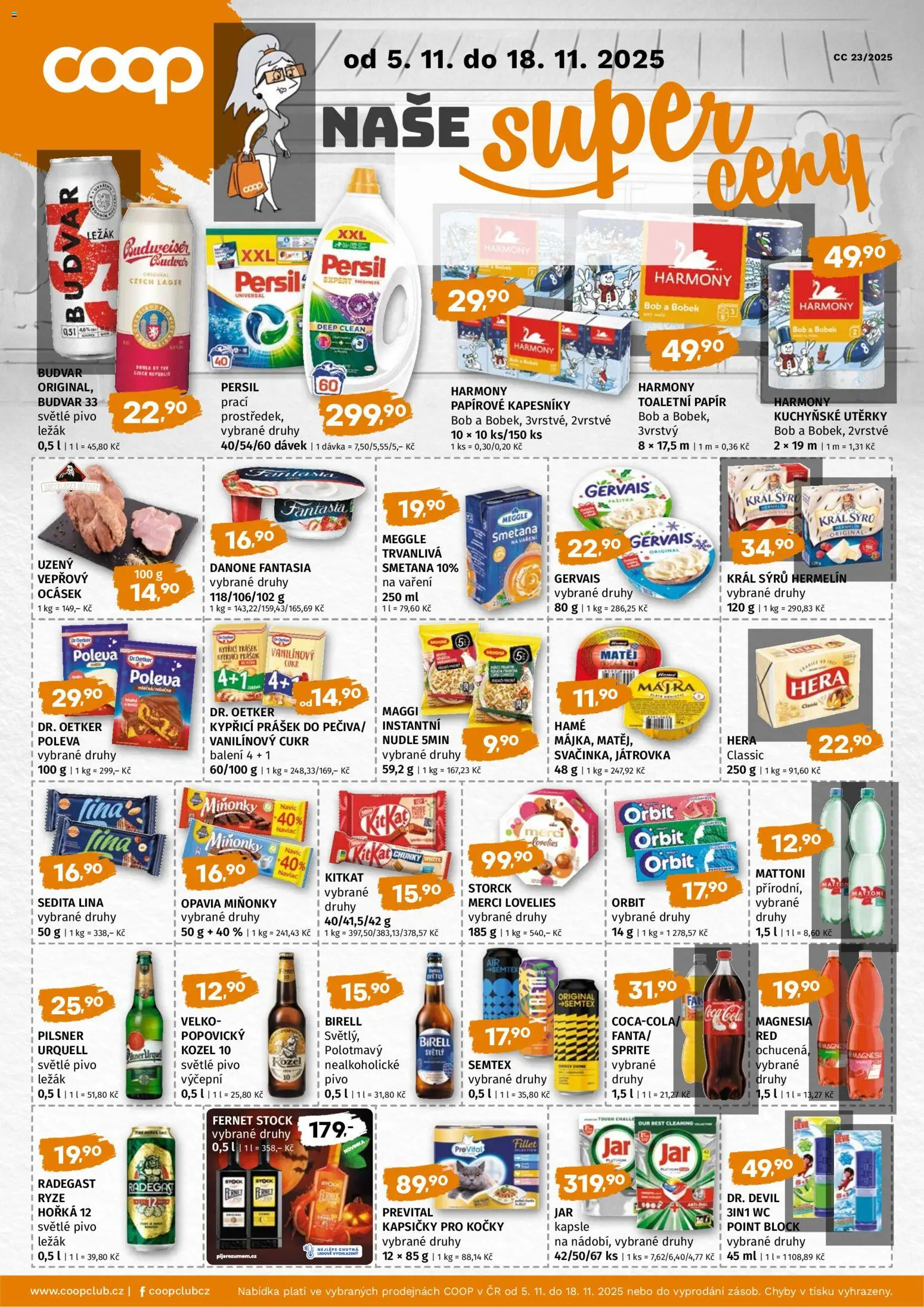 Terno leták - COOP naše super ceny od 05.11.2025 | Strana: 1 | Produkty: Mattoni, Merci, Pilsner, Cola