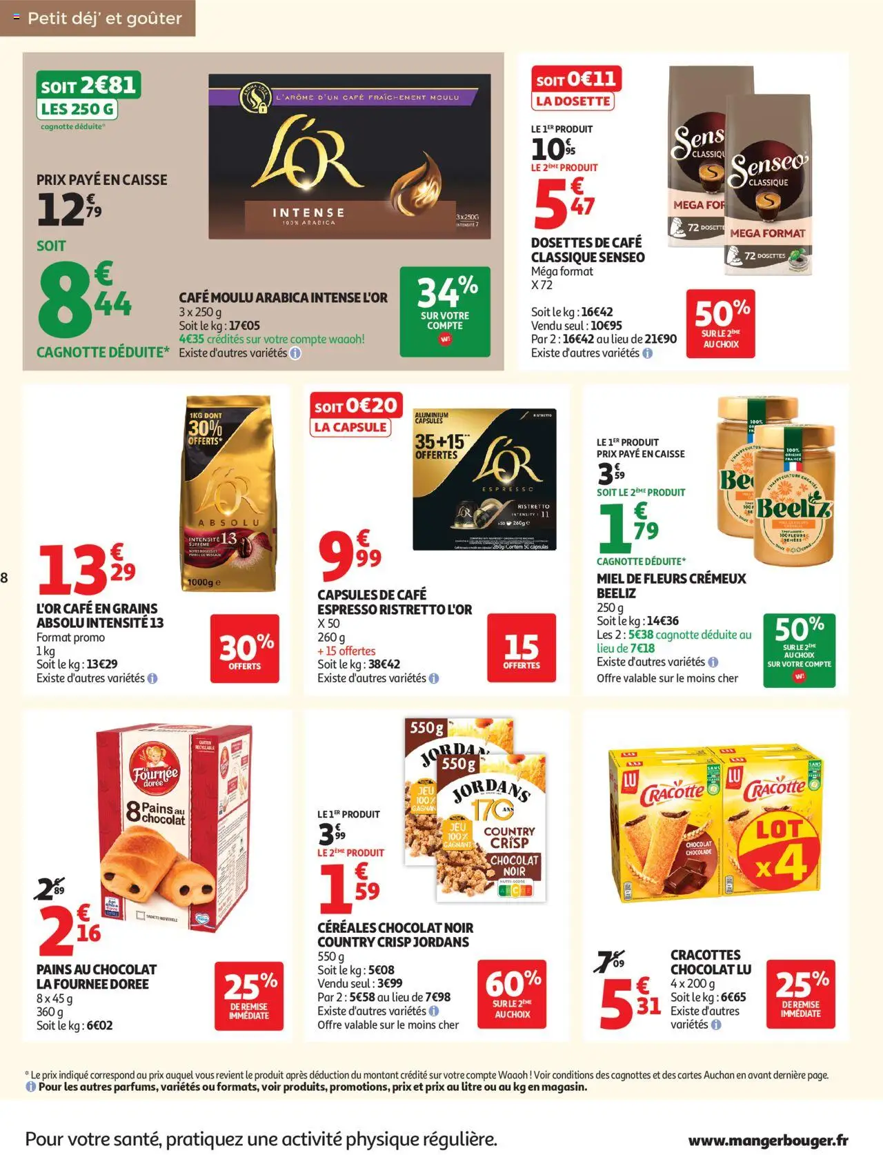 {H1} | Page: 8 | Produits: Senseo, Café en grains, Café moulu, Chocolat