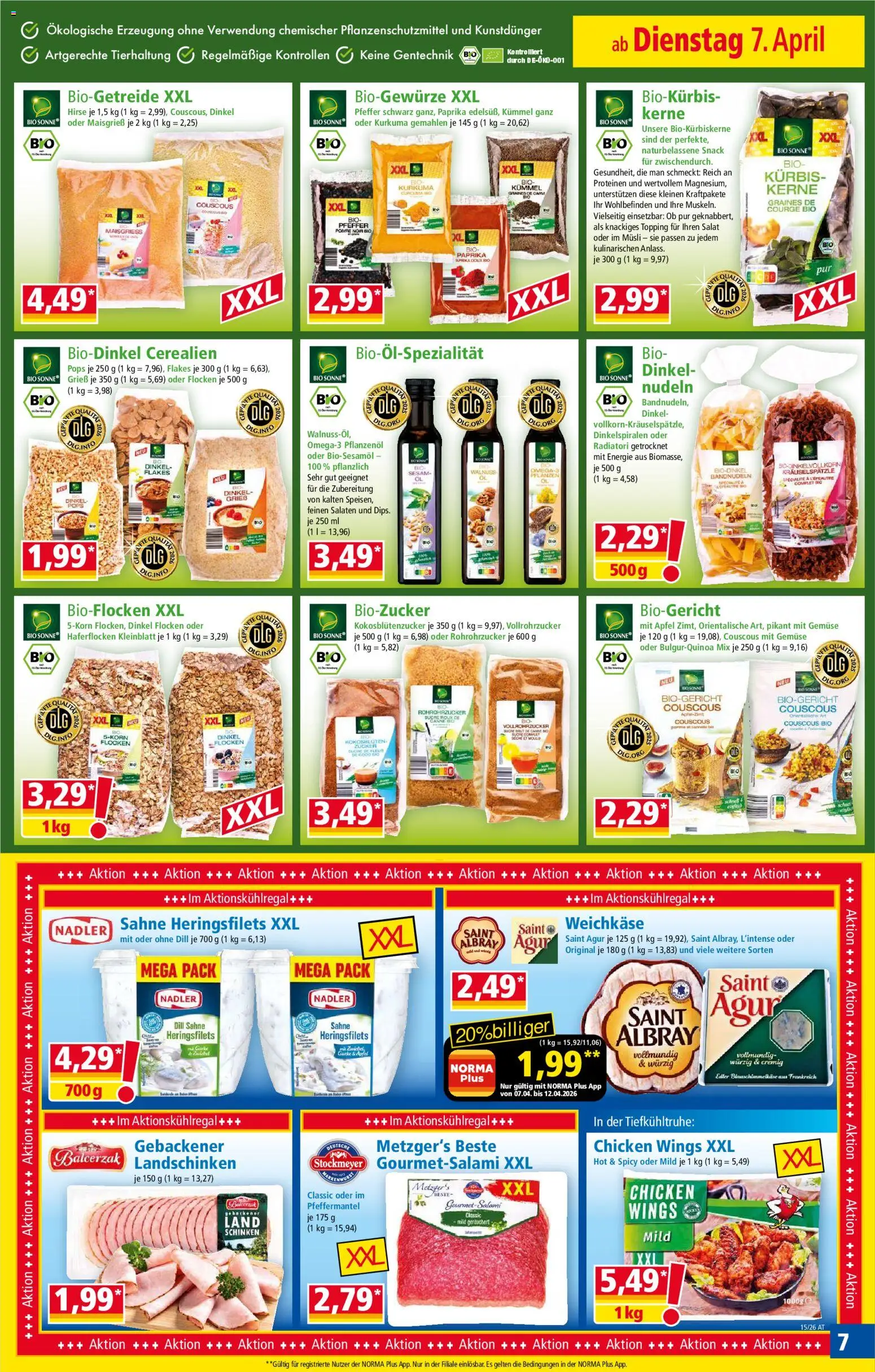Norma Flugblatt gültig ab 07.04.2026 | Seite: 7 | Produkte: Salat, Gemüse, Pfeffer, Äpfel