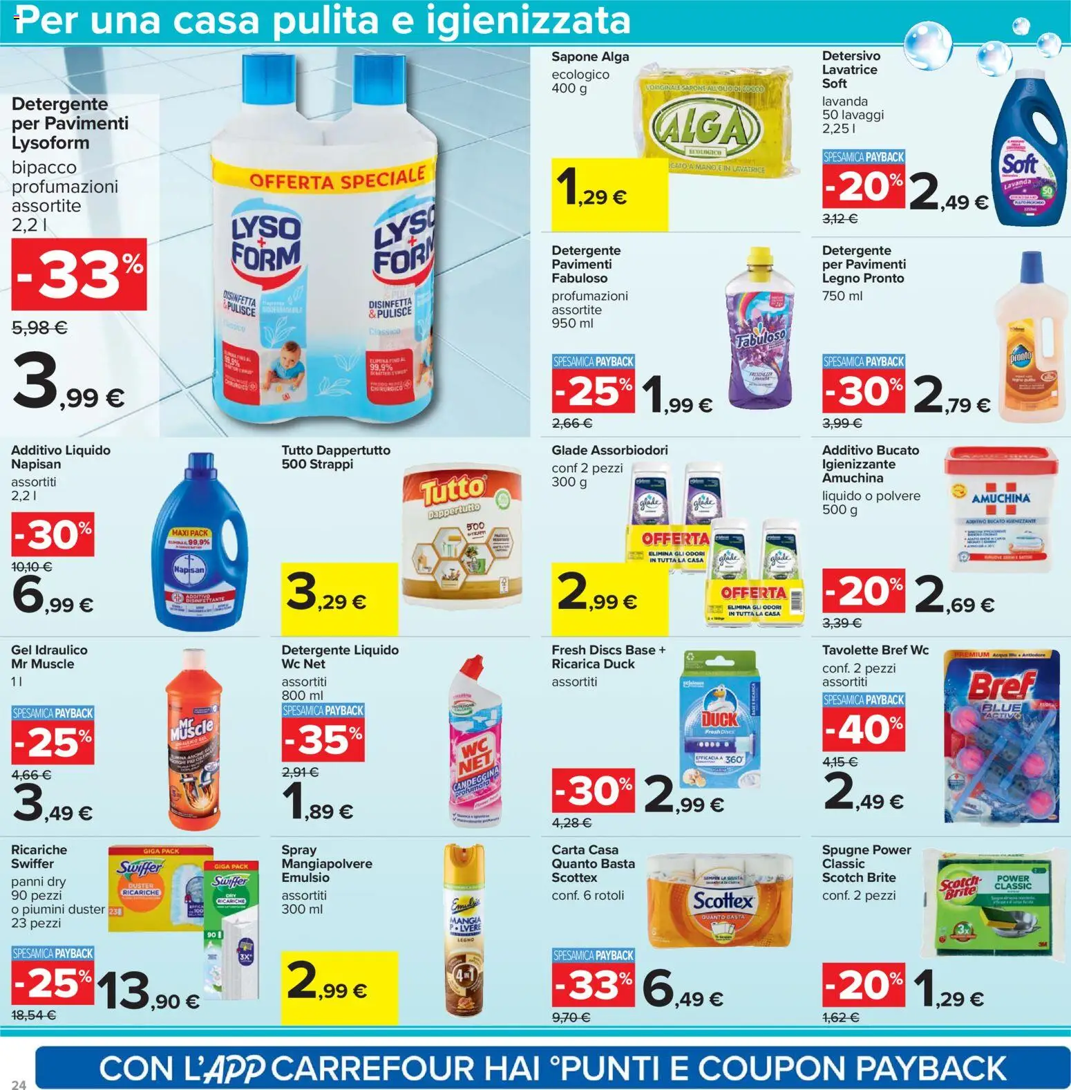 Volantino Carrefour del 02.01.2026 | Pagina: 24 | Prodotti: Sapone, Detergente, Lavatrice, WC