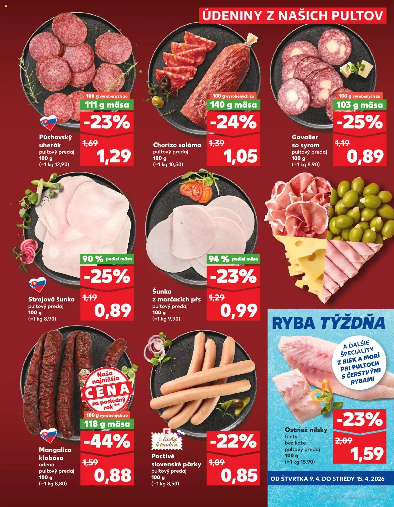 Kaufland SK akciós ujság - amely érvényes a következő dátumtól: 09.04.2026 | Oldal: 19 | Termékek: Chorizo, Só