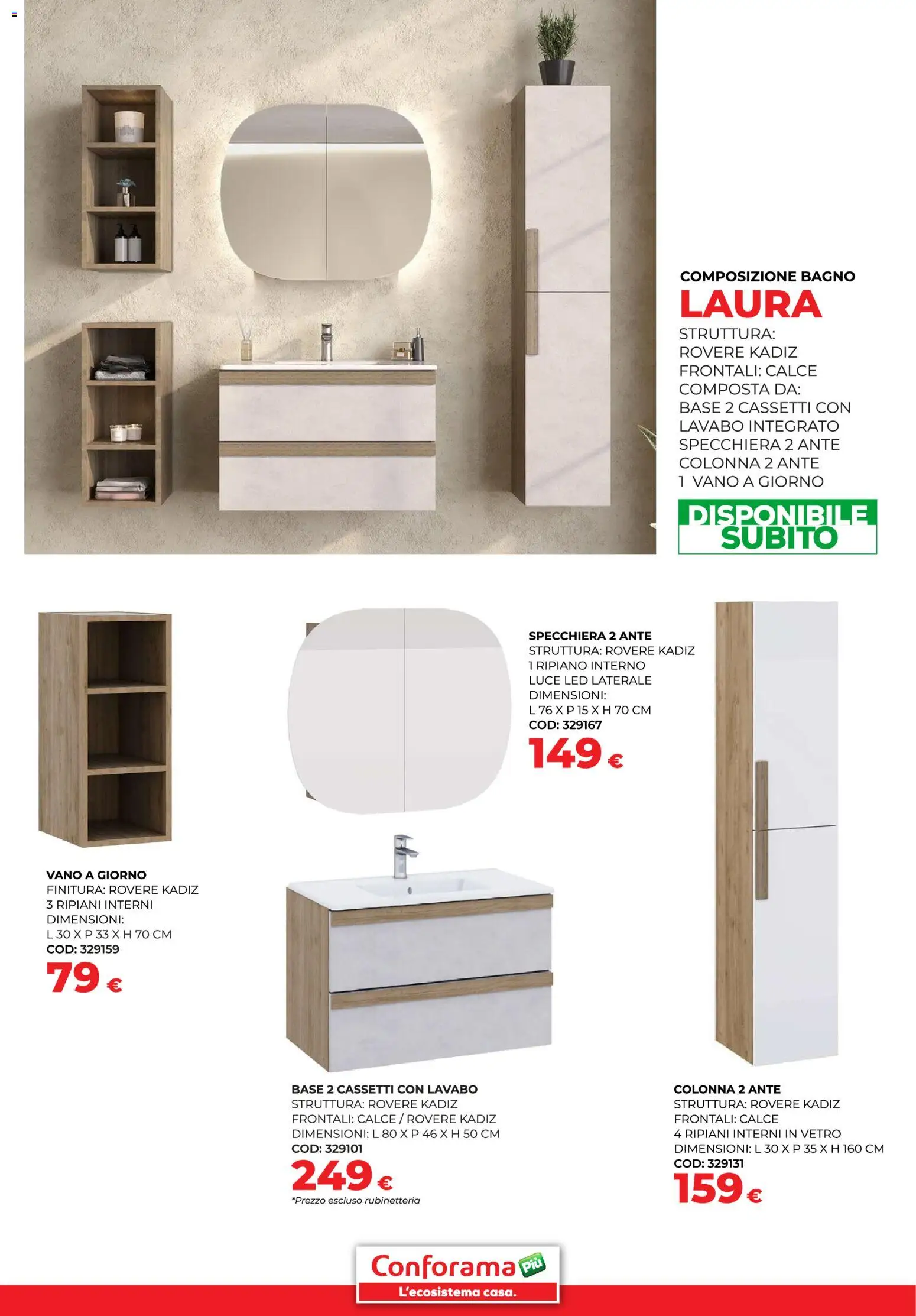 Volantino Conforama del 30.01.2026 | Pagina: 5 | Prodotti: Ripiano, Bagno