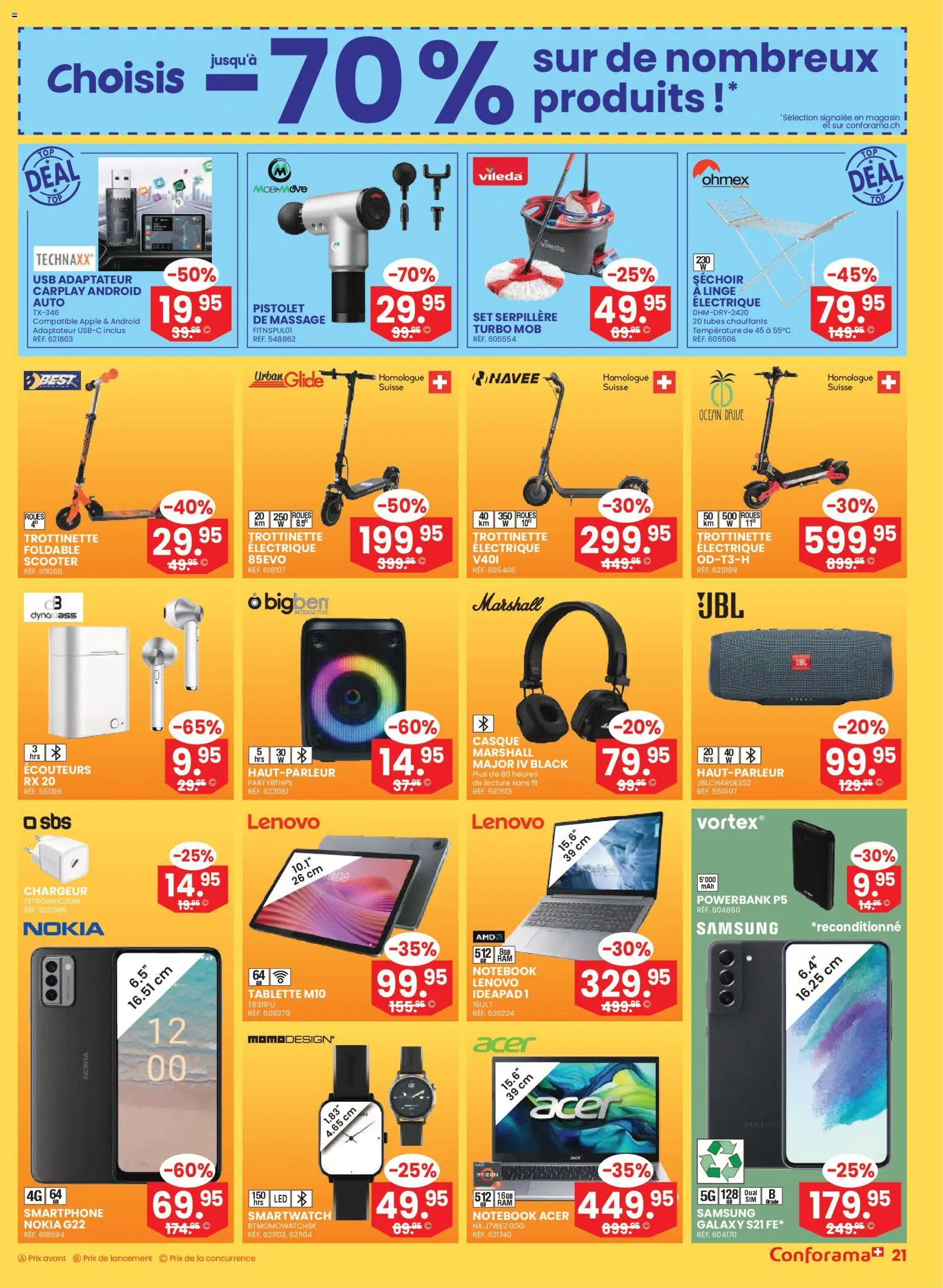 Conforama Aktionen FR – gültig ab 07.01.2026 | Seite: 21 | Produkte: Notebook, Smartphone, Samsung, Nokia