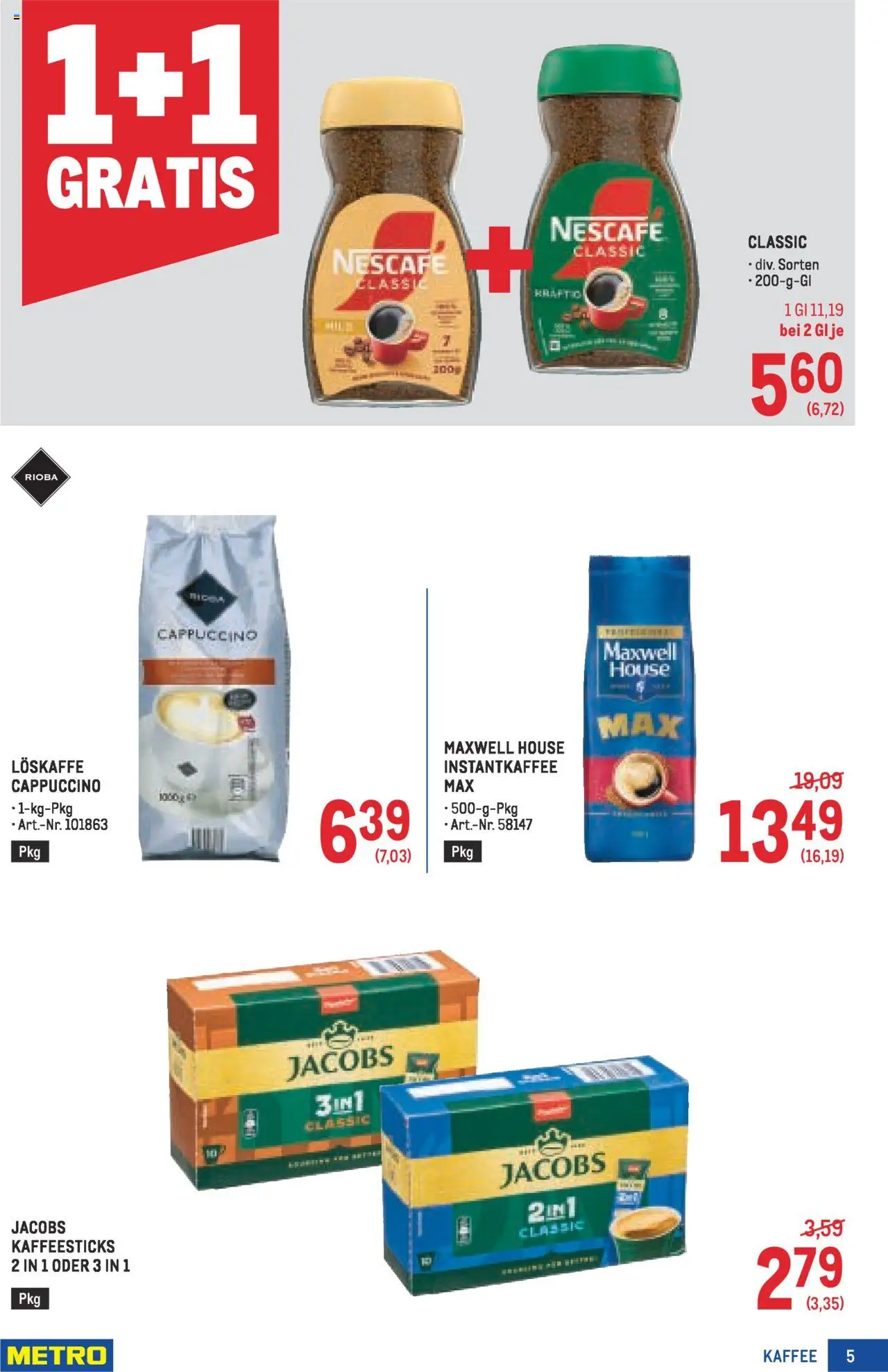 Metro  Kaffee Spezial gültig ab 04.09.2025 | Seite: 5 | Produkte: Kaffee