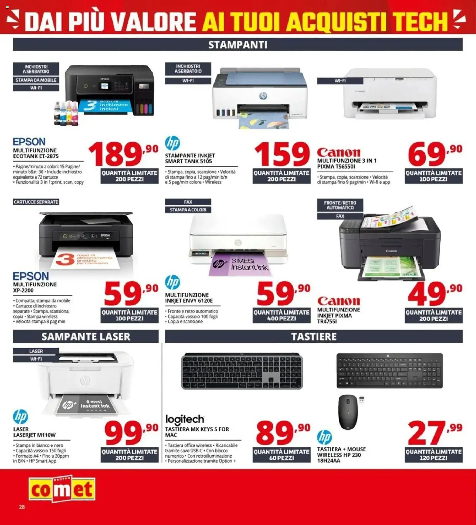 Volantino Comet del 05.03.2026 | Pagina: 28 | Prodotti: Mobile, Stampante, Mouse, Stampa