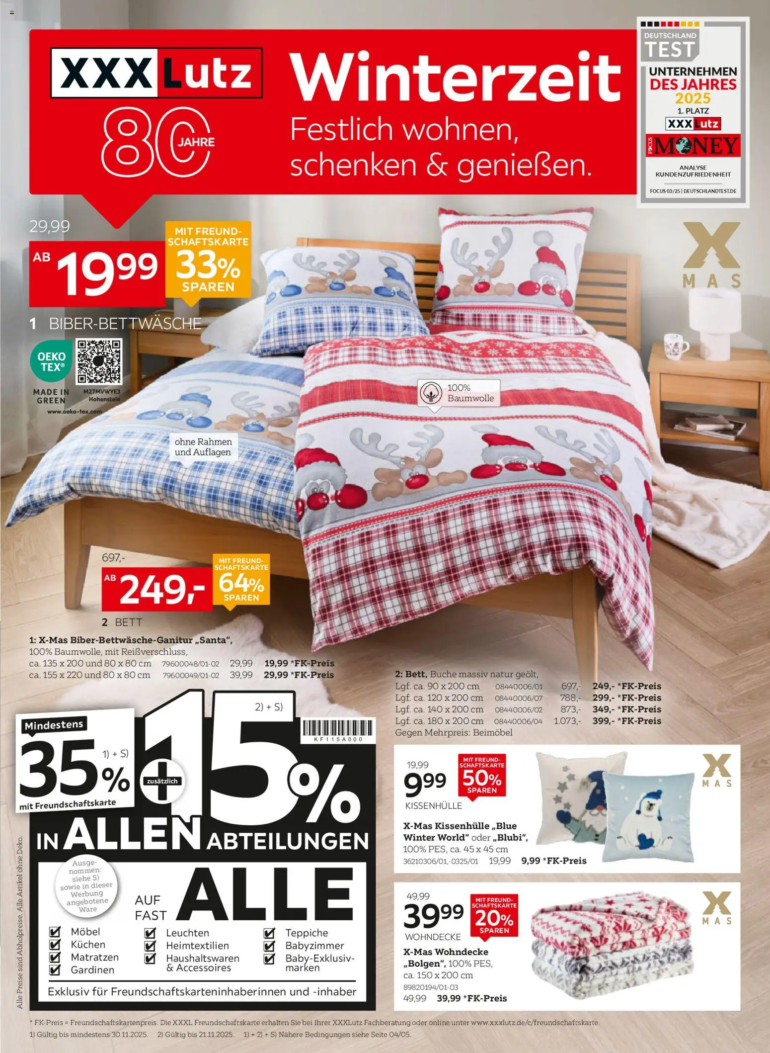 XXXL Lutz Winterzeit – gültig ab 16.11.2025 | Seite: 1 | Produkte: Bett, Kuchen