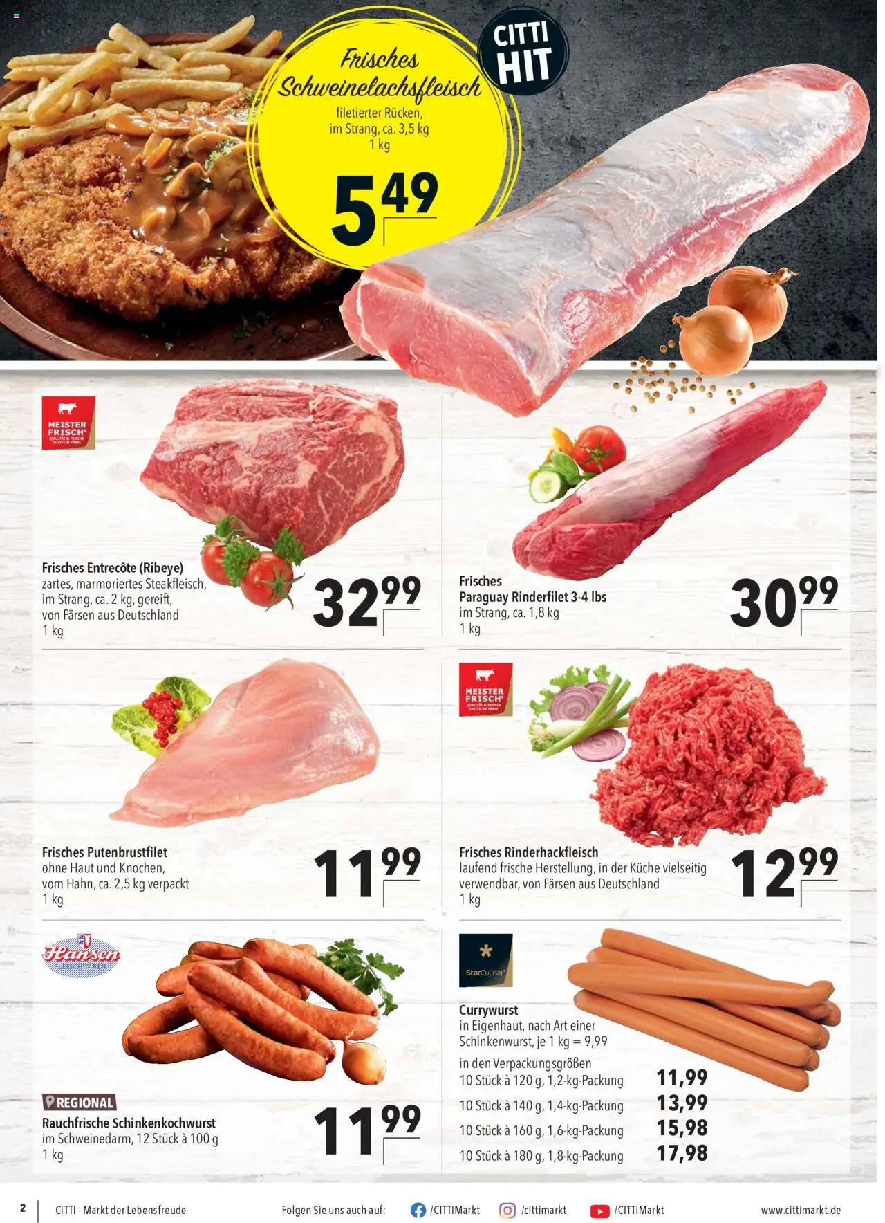 CITTI Markt Aktuelle Angebote für Profis – gültig ab 08.10.2025 | Seite: 2 | Produkte: Rinderfilet, Küche, Entrecote