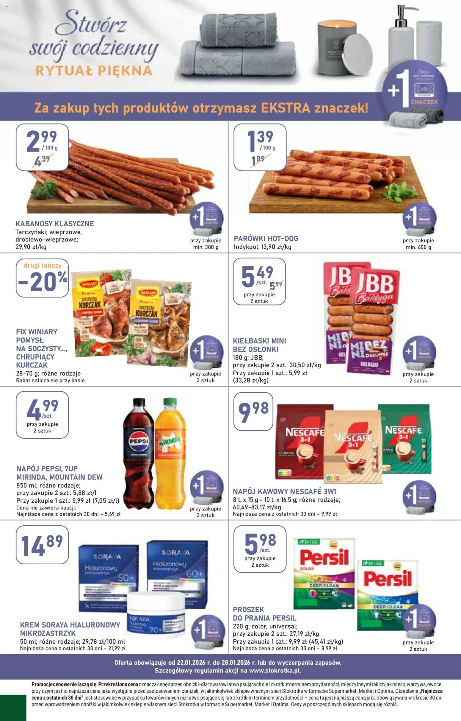 Stokrotka Gazetka - Market od 22.01.2026 | Strona: 20 | Produkty: Persil, Stokrotka, Nescafe, Parówki