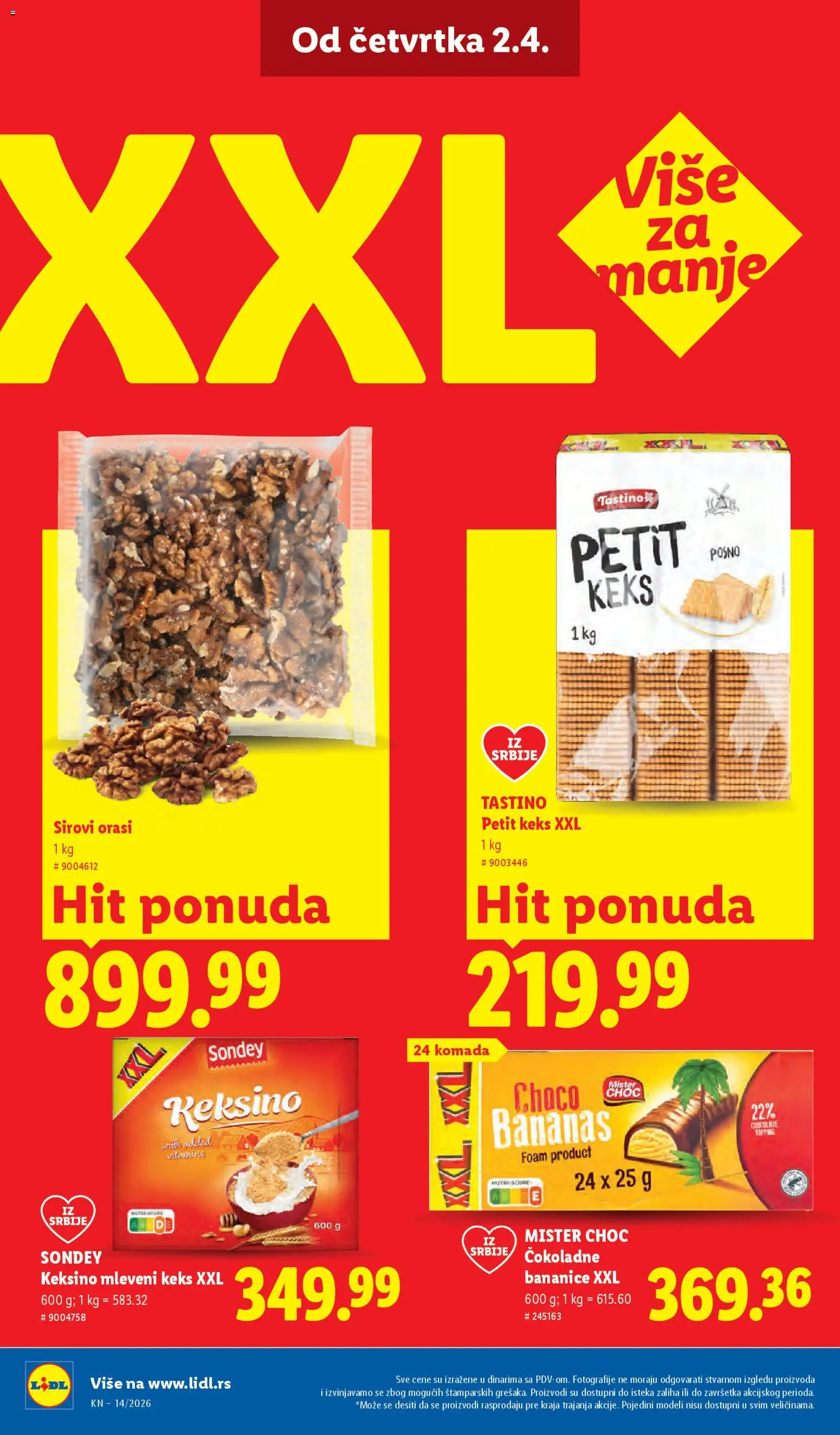 Lidl katalog - važi od 02.04.2026 | Strana: 50 | Proizvode: Banana, Orasi, Mleveni keks, Keks