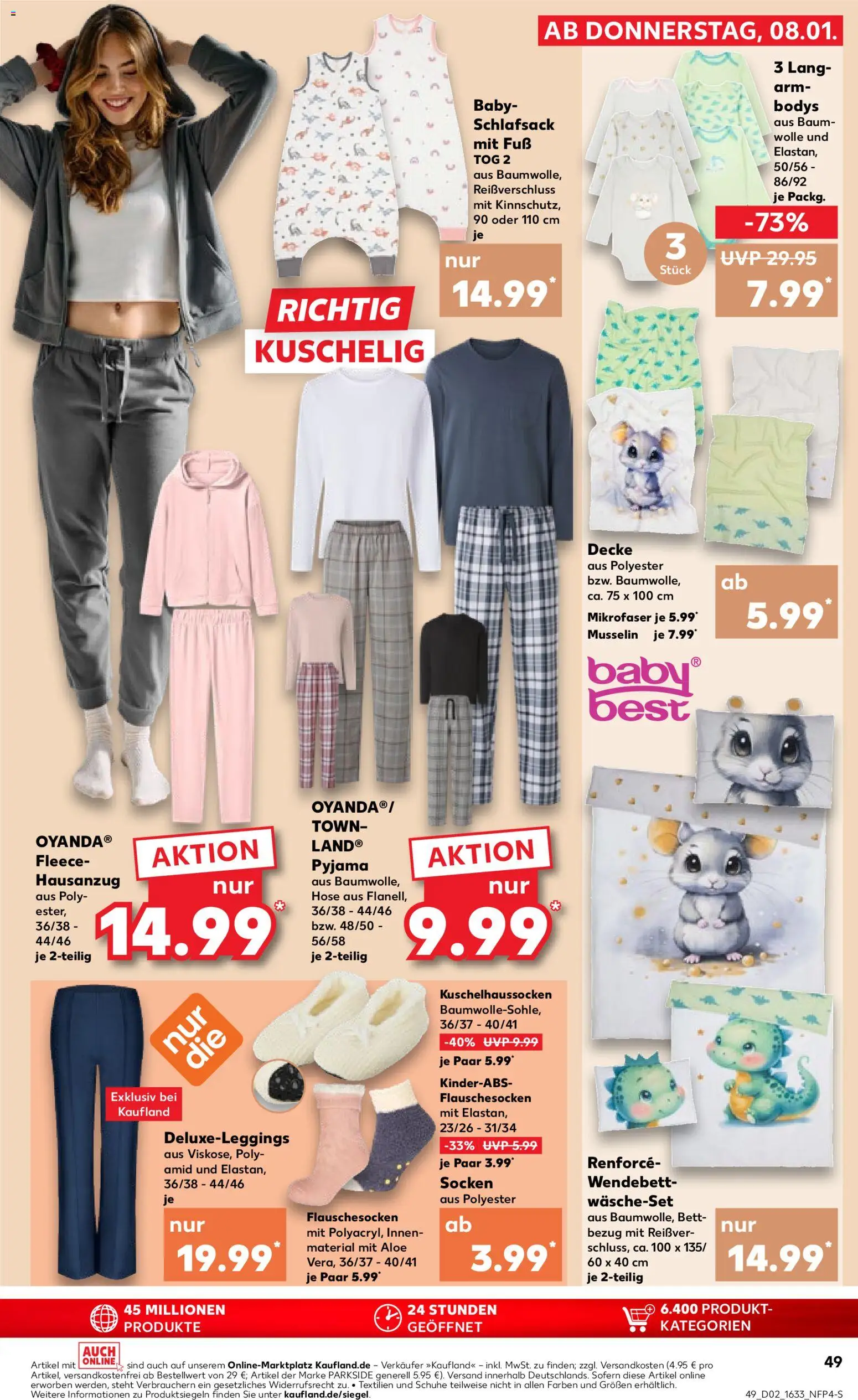 Kaufland prospekt Speyer	 – gültig ab 08.01.2026 | Seite: 49 | Produkte: Schlafsack, Hose, Socken, Leggings
