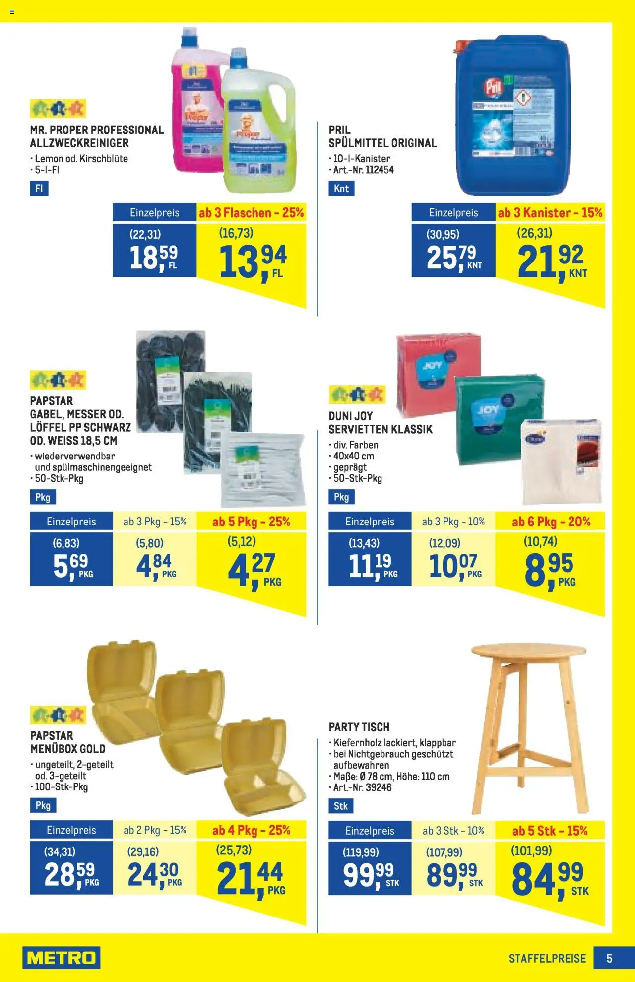 Metro angebote Profi gültig ab 16.10.2025 | Seite: 5 | Produkte: Tisch