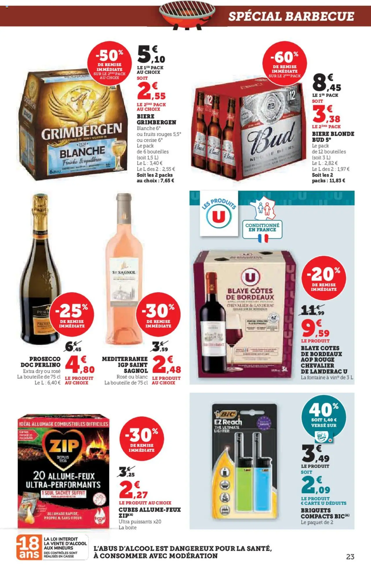  | Page: 23 | Produits: Barbecue, Bière blonde Bud, Prosecco, Thé