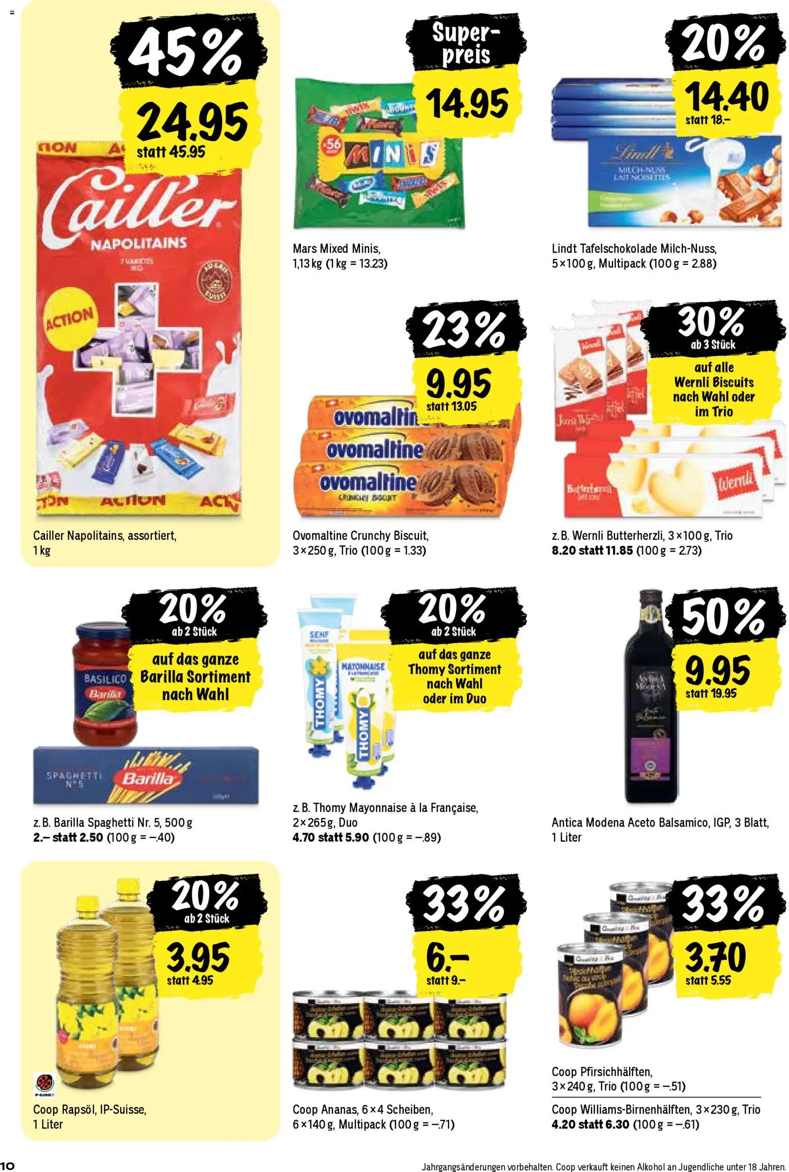 Coop aktionen – gültig ab 23.04.2026 | Seite: 10 | Produkte: Barilla, Mars, Pasta, Mayonnaise