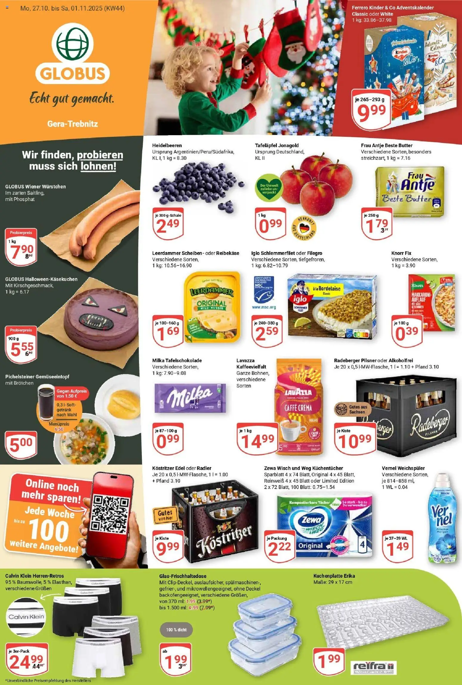 Globus prospekt Gera	 – gültig ab 26.10.2025 | Seite: 3 | Produkte: Lavazza, Butter, Zewa, Heidelbeeren