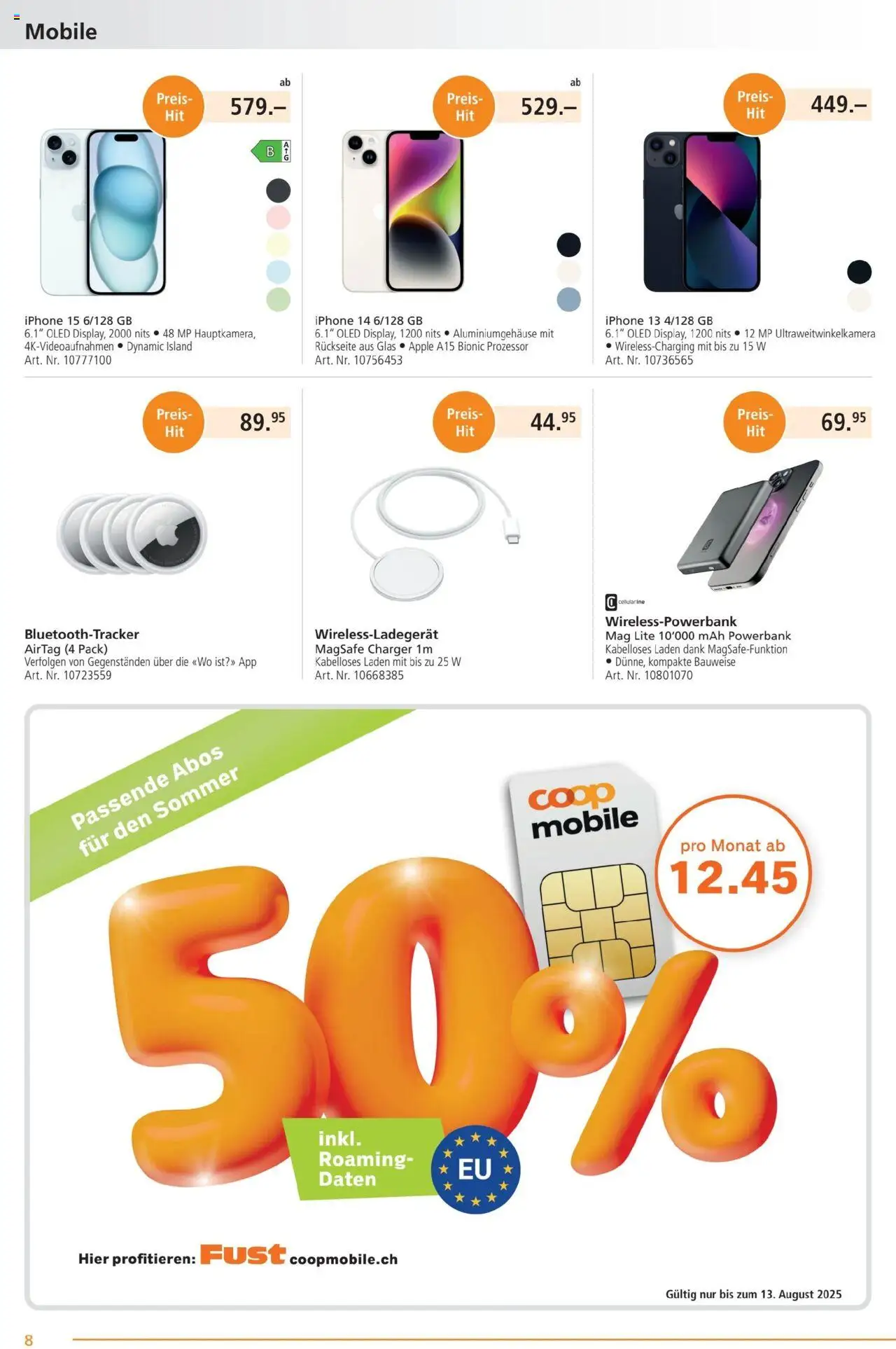 Fust Aktionen ab 28.07.2025 | Seite: 8 | Produkte: Iphone, Powerbank