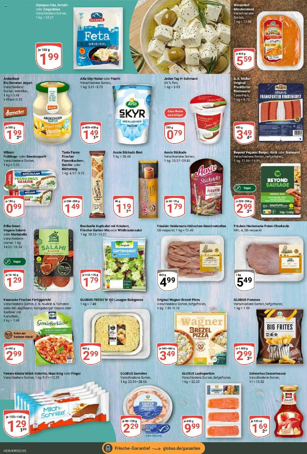 Globus prospekt Hermsdorf	 - gültig ab dem 03.08.2025 | Seite: 14 | Produkte: Bratwurst, Schnitzel, Skyr, Soße