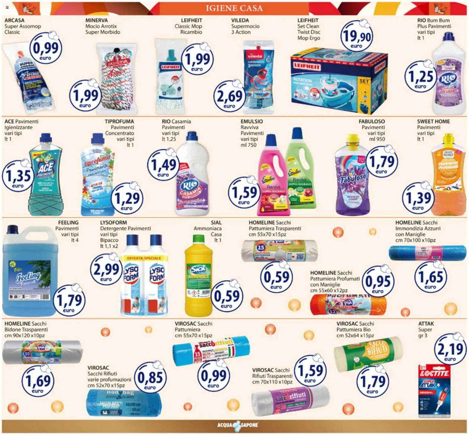 Volantino Acqua e Sapone del 29.12.2025 | Pagina: 16 | Prodotti: Sapone, Detergente, Mocio, Fragranza
