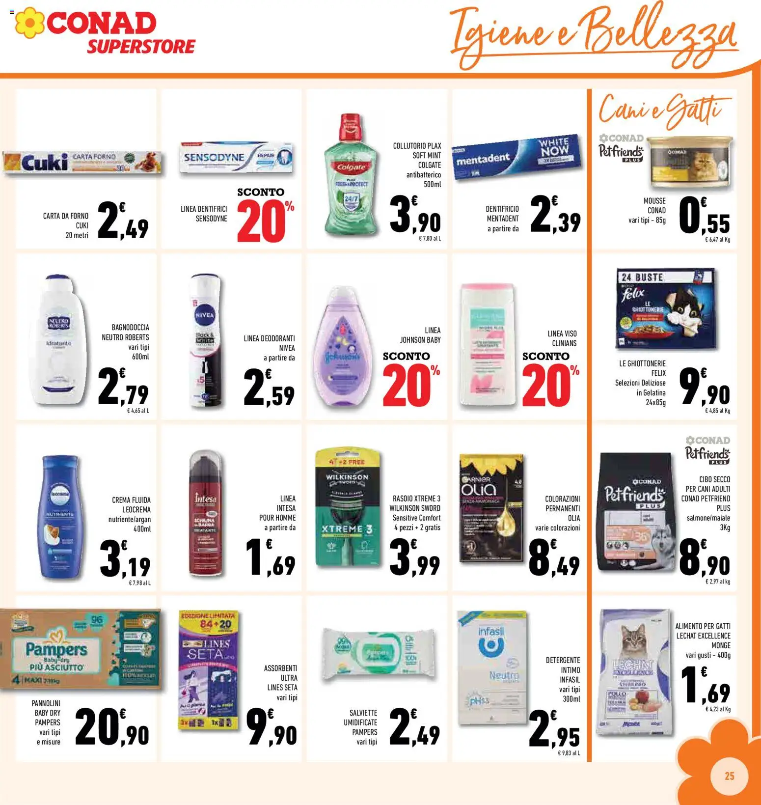 Volantino Conad del 11.03.2026 | Pagina: 25 | Prodotti: Crema, Detergente, Pampers, Carta forno