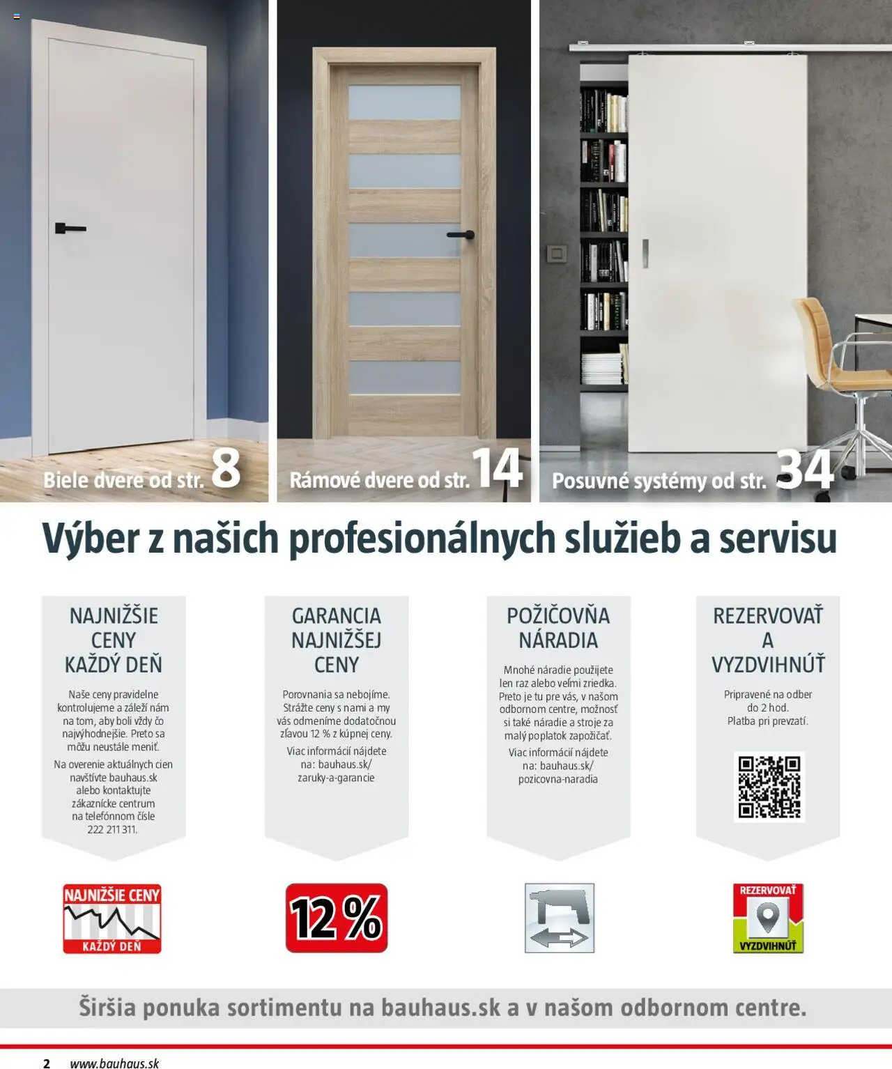 Nové Bauhaus akcie – leták je platný od 08.09.2025 | Strana: 2 | Produkty: Náradie, Dvere