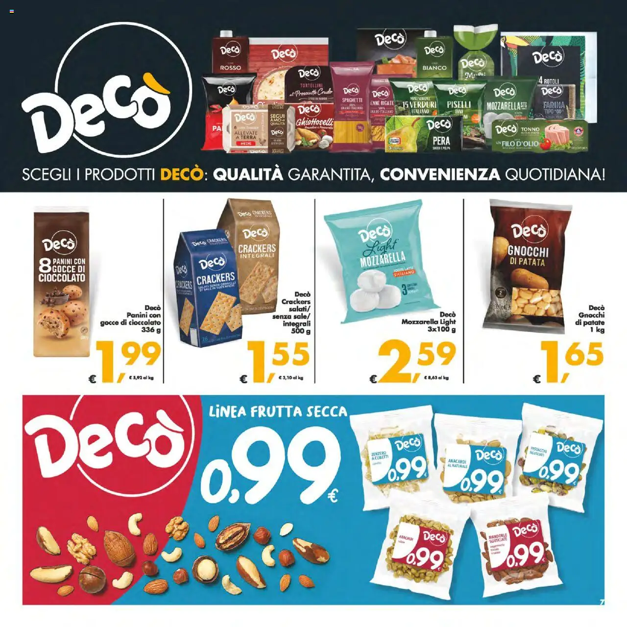 Volantino Decò del 12.09.2025 | Pagina: 7 | Prodotti: Sale, Anacardi, Pera, Gnocchi