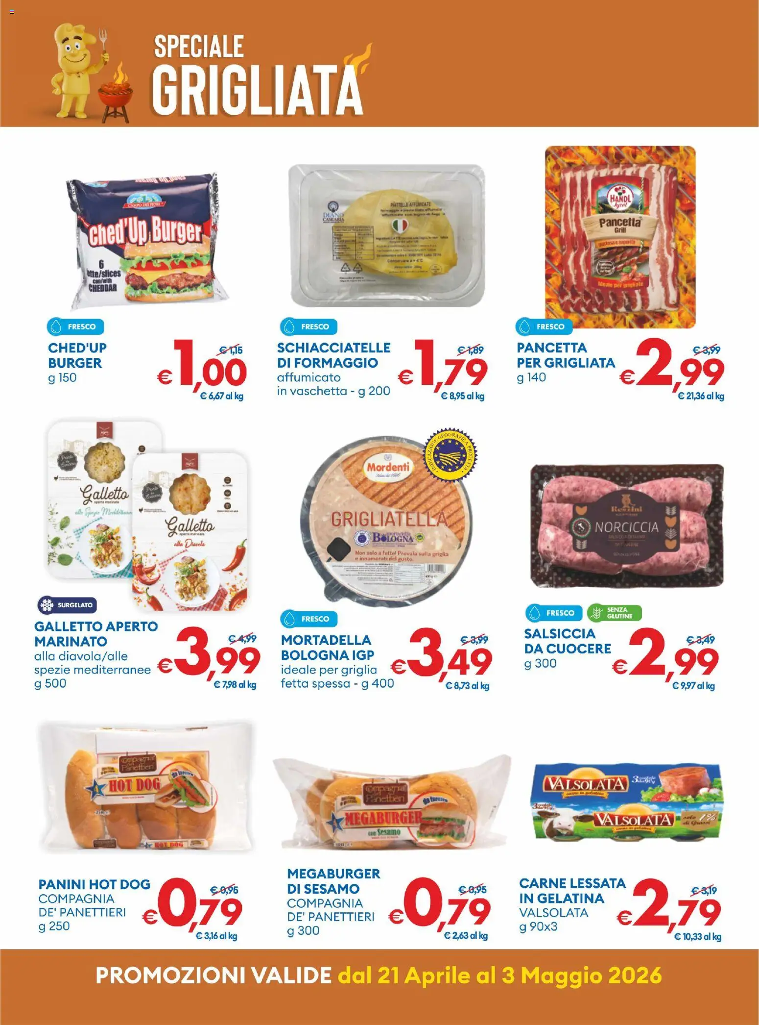 Volantino MD Discount del 21.04.2026 | Pagina: 6 | Prodotti: Pancetta, Formaggio, Mortadella, Griglia