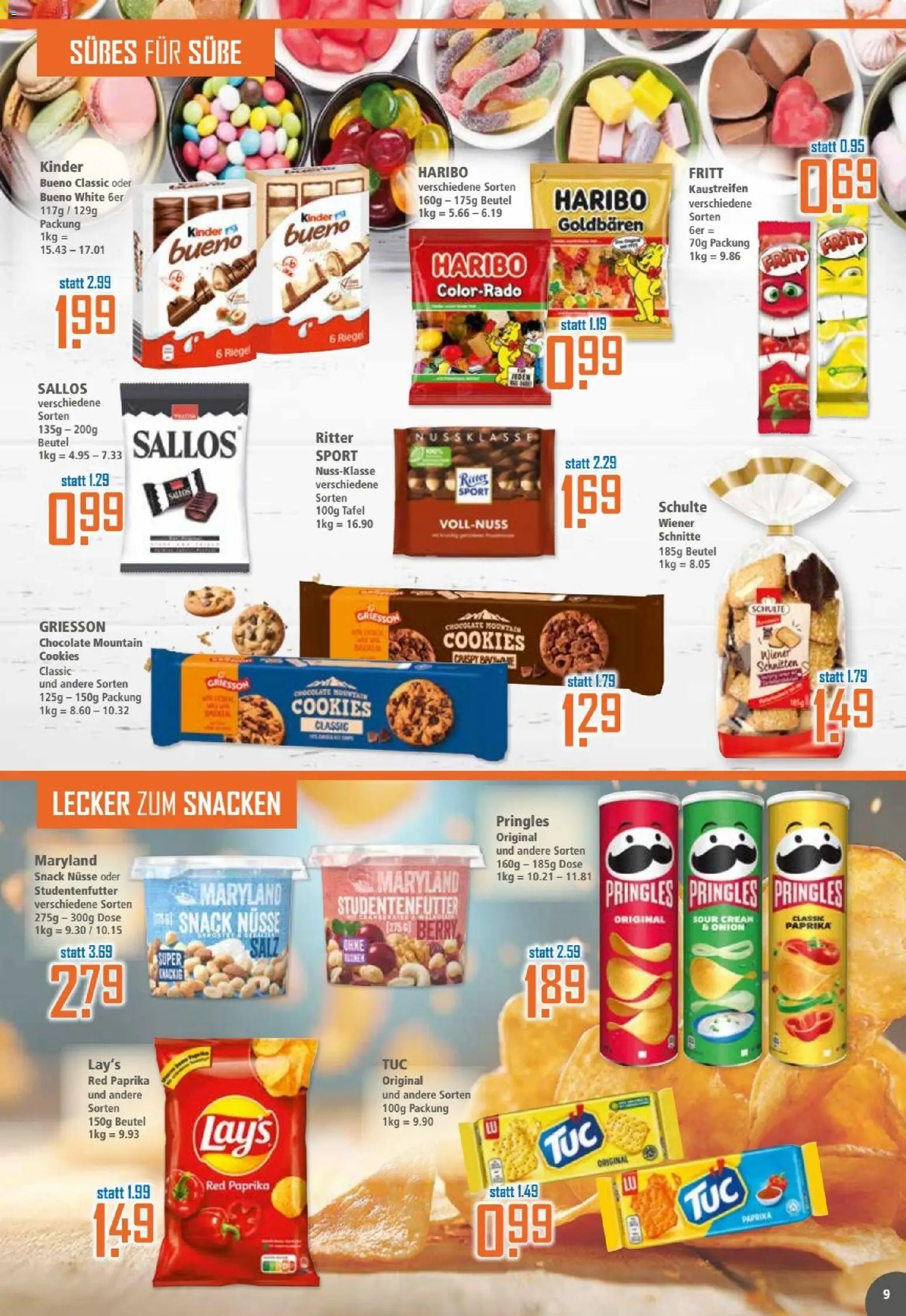 Klaas & Kock Prospekt – gültig ab 05.01.2026 | Seite: 9 | Produkte: Haribo, Paprika, Salz, Nüsse