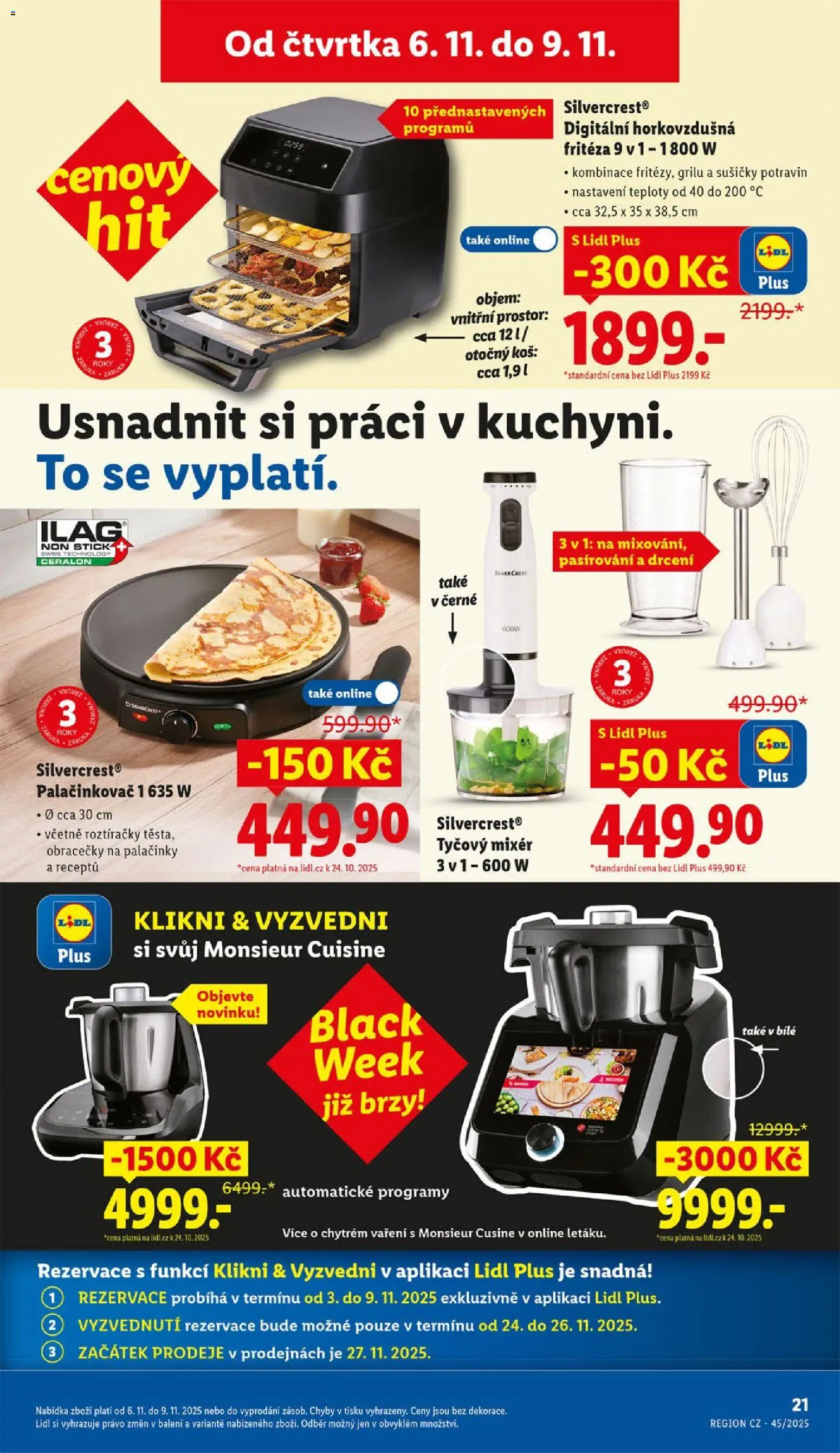 Lidl leták od 06.11.2025 | Strana: 21 | Produkty: Tyčový mixér, Mixér, Fritéza, Koš