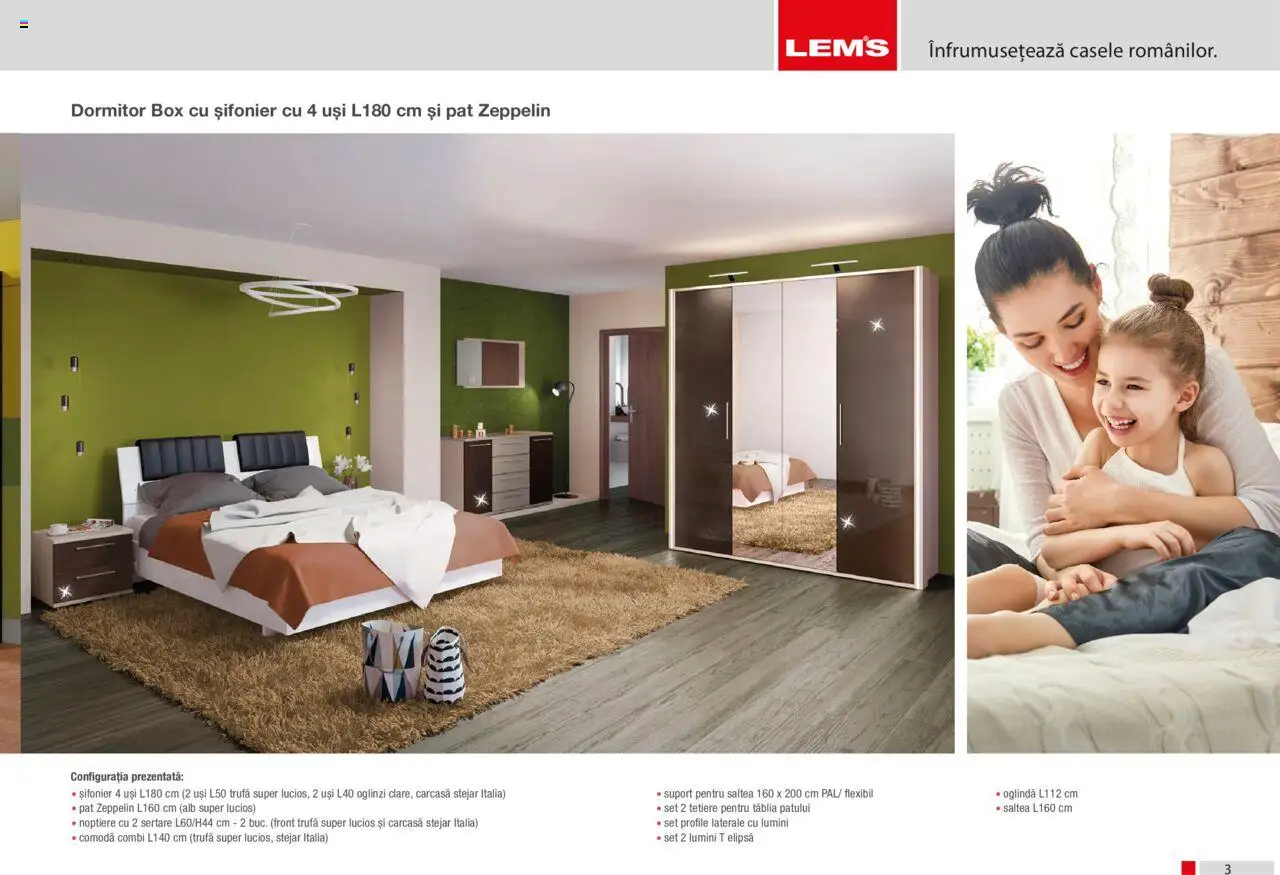 Noul catalog Lem’s – valabil de la 17.11.2023 | Pagină: 3 | Produse: Pat, Saltea, Șifonier, Comodă