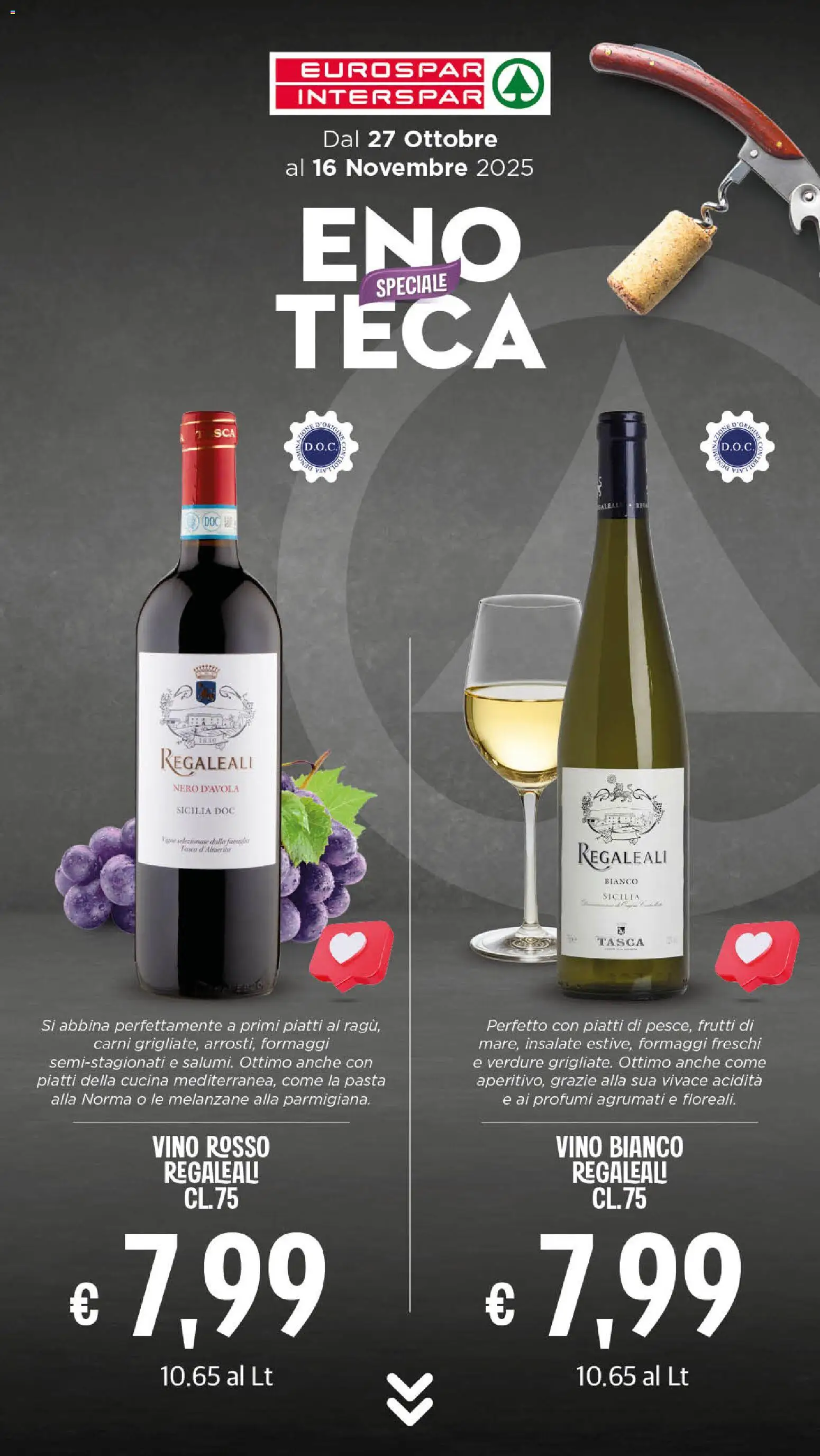 Volantino Eurospar del 27.10.2025 | Pagina: 21 | Prodotti: Verdure, Vino, Melanzane, Vino rosso