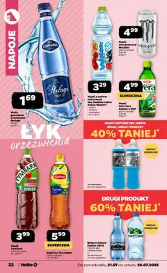 Netto gazetka - Spożywcza od 21.07.2025 | Strona: 22 | Produkty: Cytryna, Ice Tea, Woda źródlana, Woda