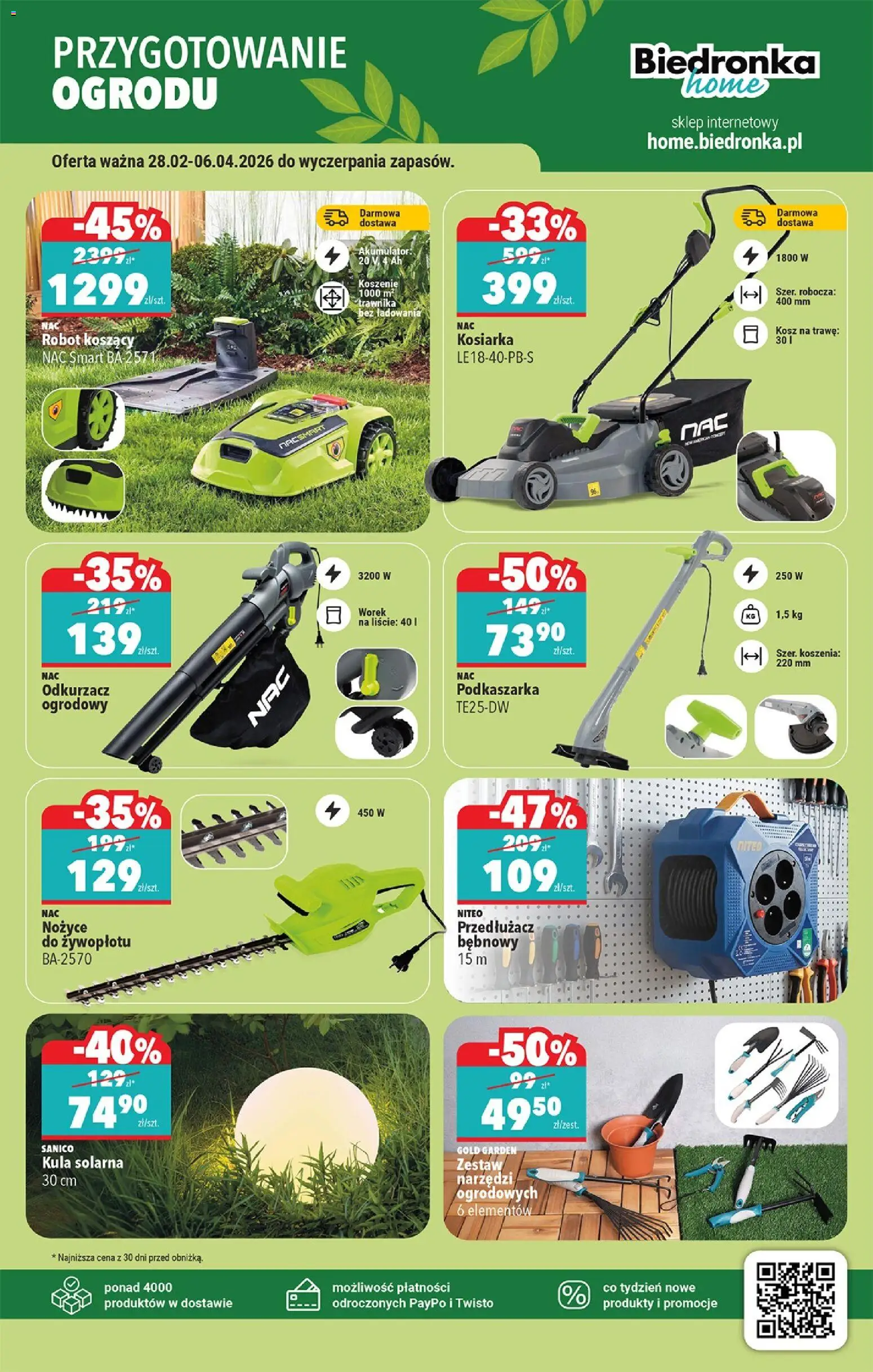 Biedronka gazetka Hity i inspiracje od 28.02.2026 | Strona: 45 | Produkty: Odkurzacz, Zestaw narzędzi, Kosiarka, Kosz