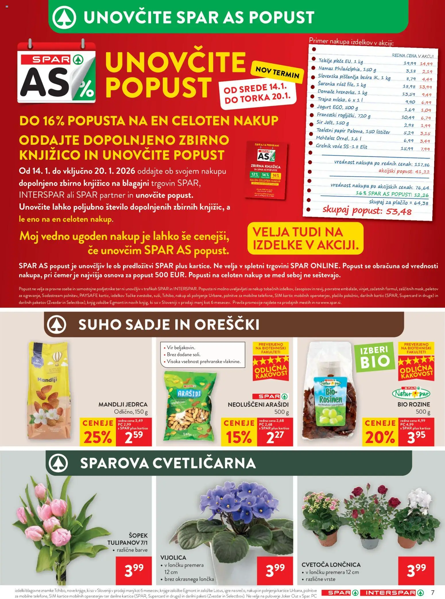 Novi Spar katalog ponudbe – veljaven od 14.01.2026 | Stran: 9 | Izdelki: Arašidi, Sir, Jogurt, Sadje