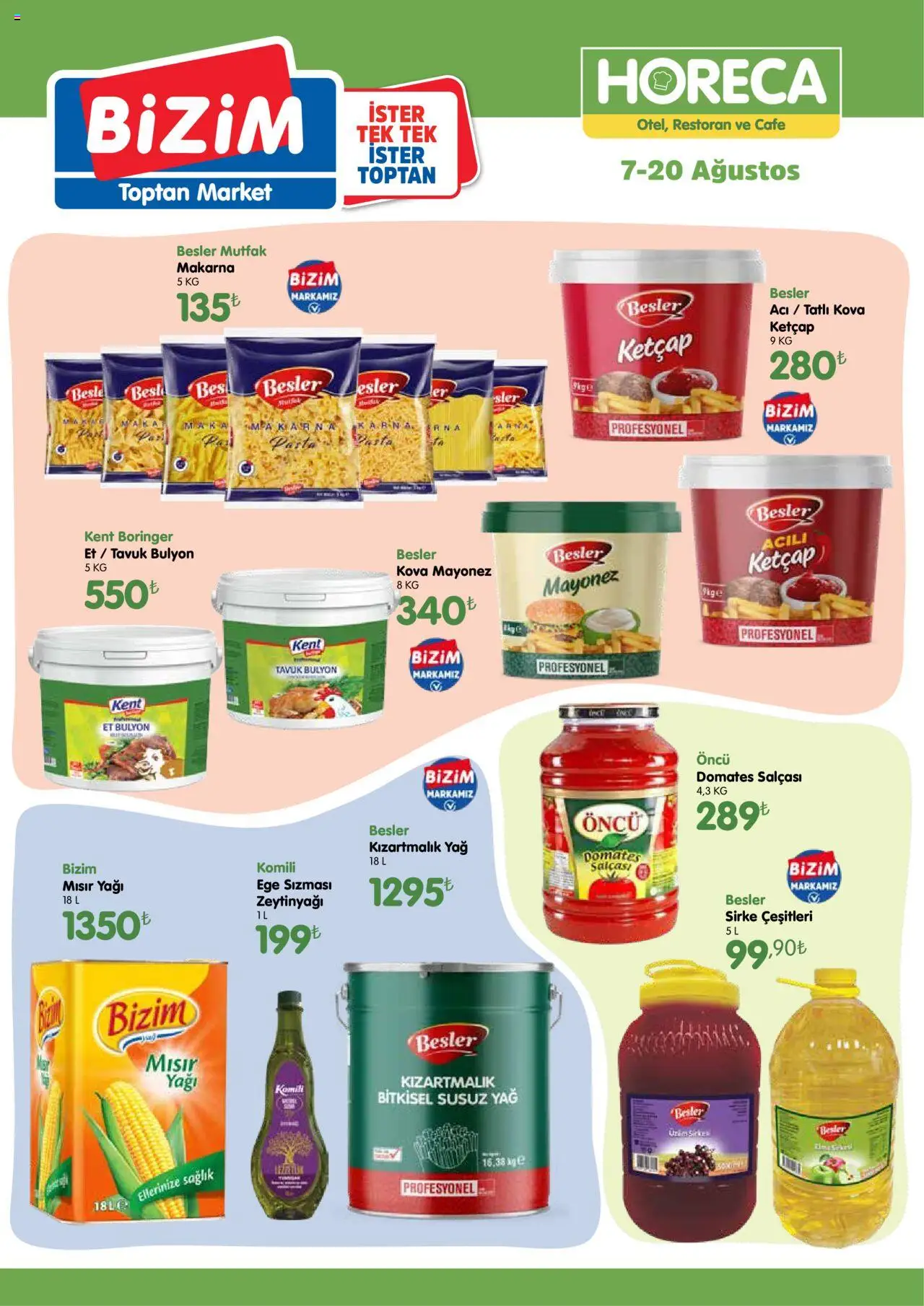Bizim Toptan - Horeca kataloğu - 07.08.2025 tarihinden itibaren geçerlidir | Sayfa: 3 | Ürünler: Domates, Yağ, Ketçap, Mayonez