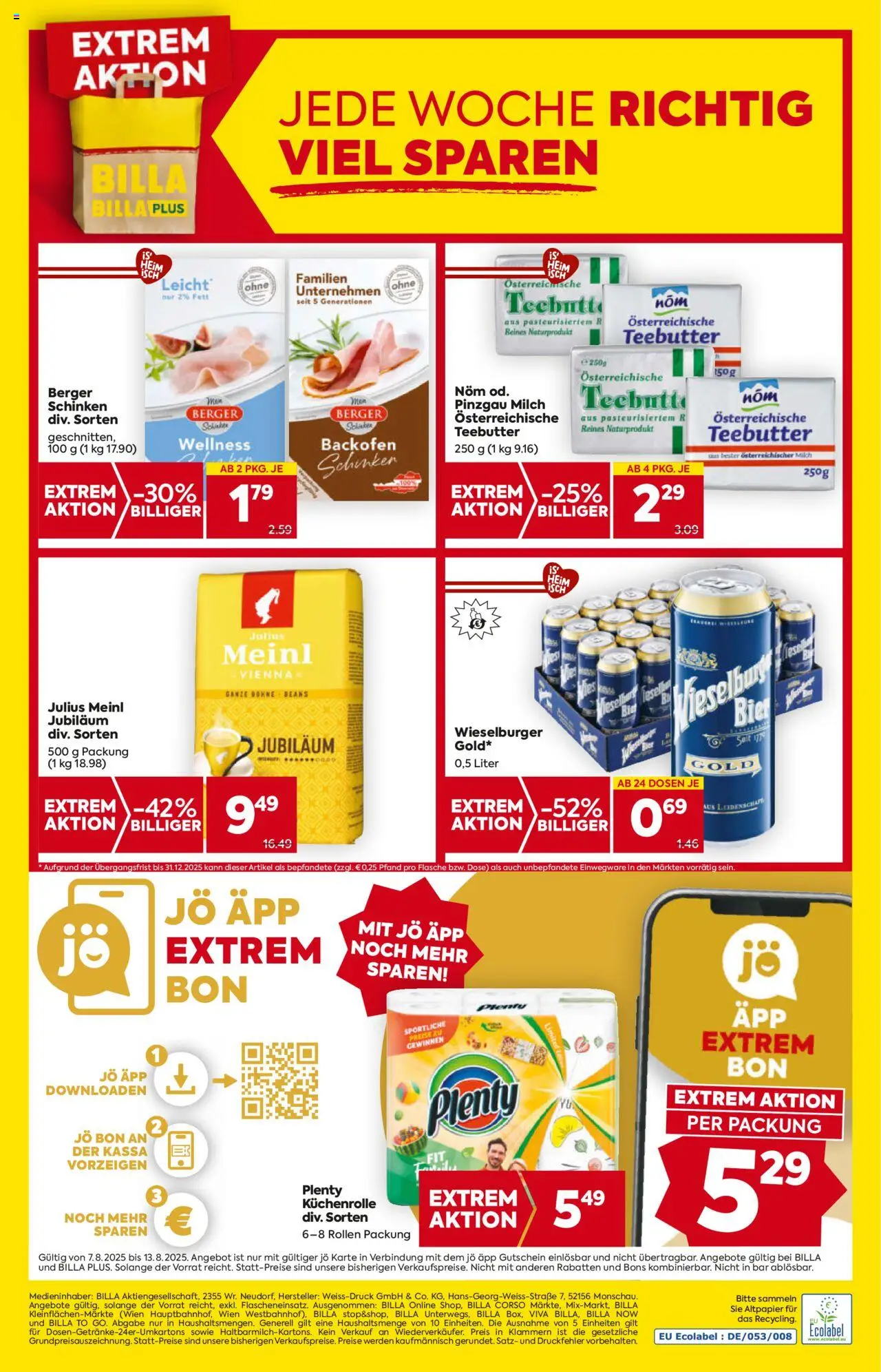 Billa AT akciós ujság - amely érvényes a következő dátumtól: 07.08.2025 | Oldal: 16