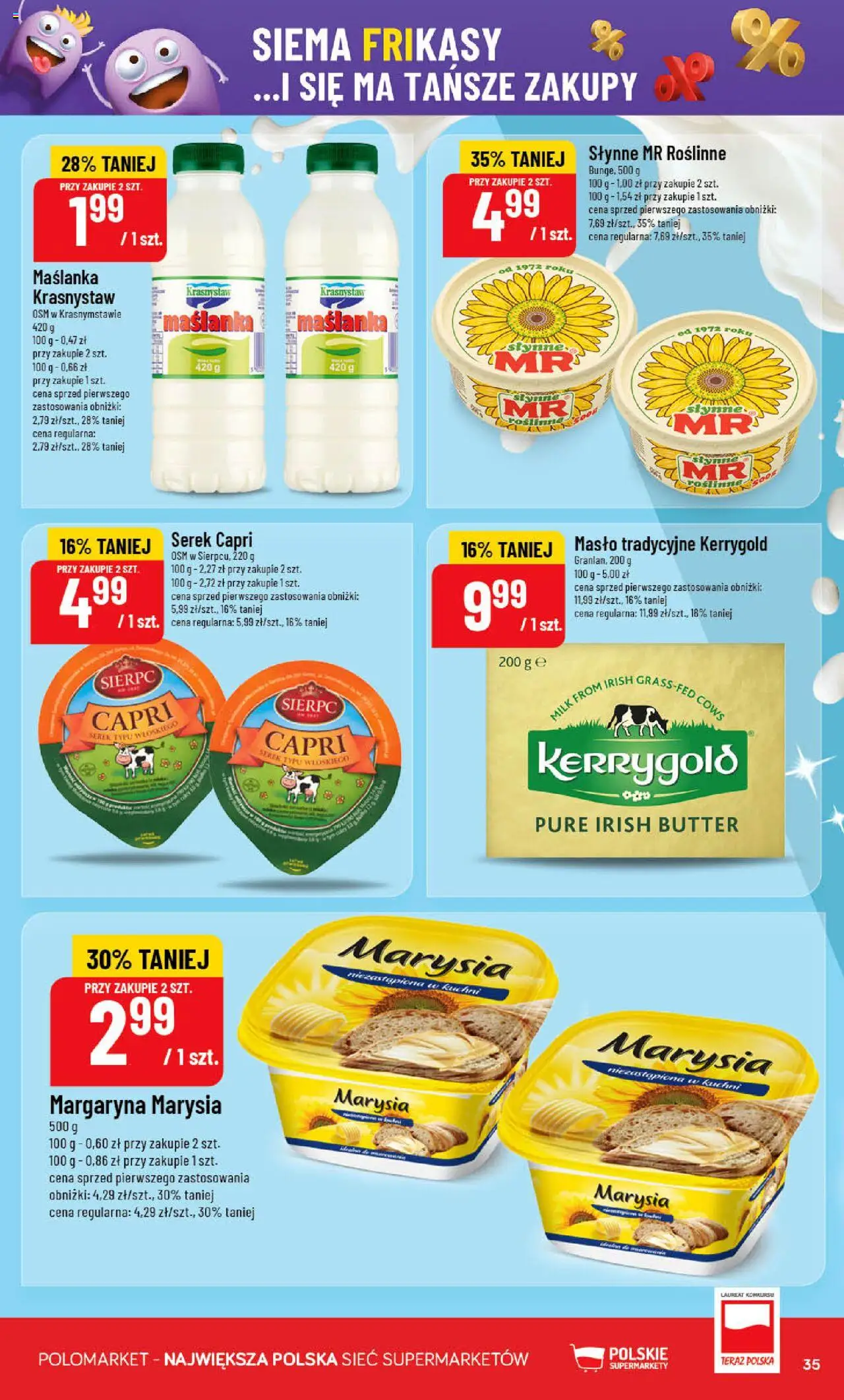 POLOmarket Gazetka od 15.10.2025 | Strona: 35 | Produkty: Maślanka, Serek, Margaryna, Masło