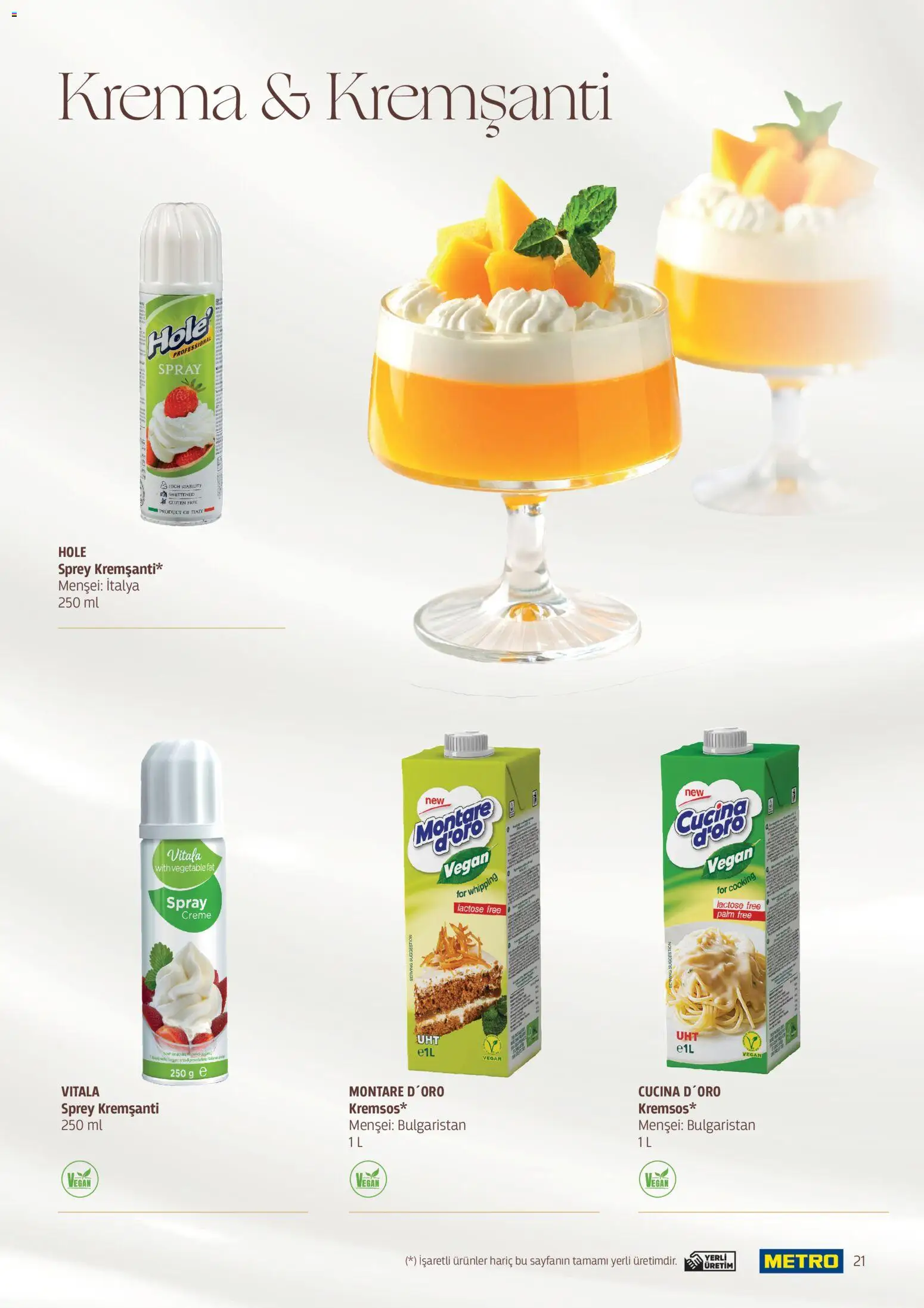 Metro - Pastacılık Kataloğu - 06.04.2026 tarihinden itibaren geçerlidir | Sayfa: 21 | Ürünler: Krema