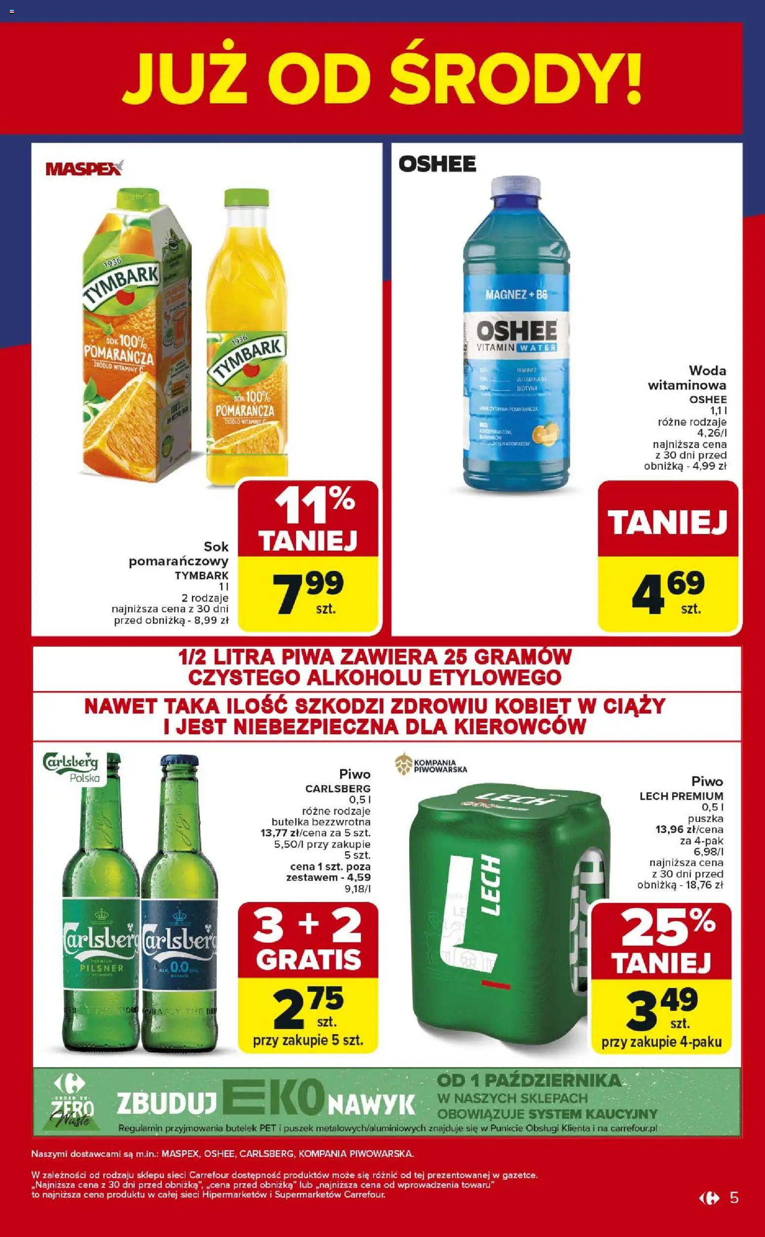 Carrefour Gazetka - Weekend okazji już od środy od 29.10.2025 | Strona: 5 | Produkty: Cytryna, Sok, Piwo, Woda