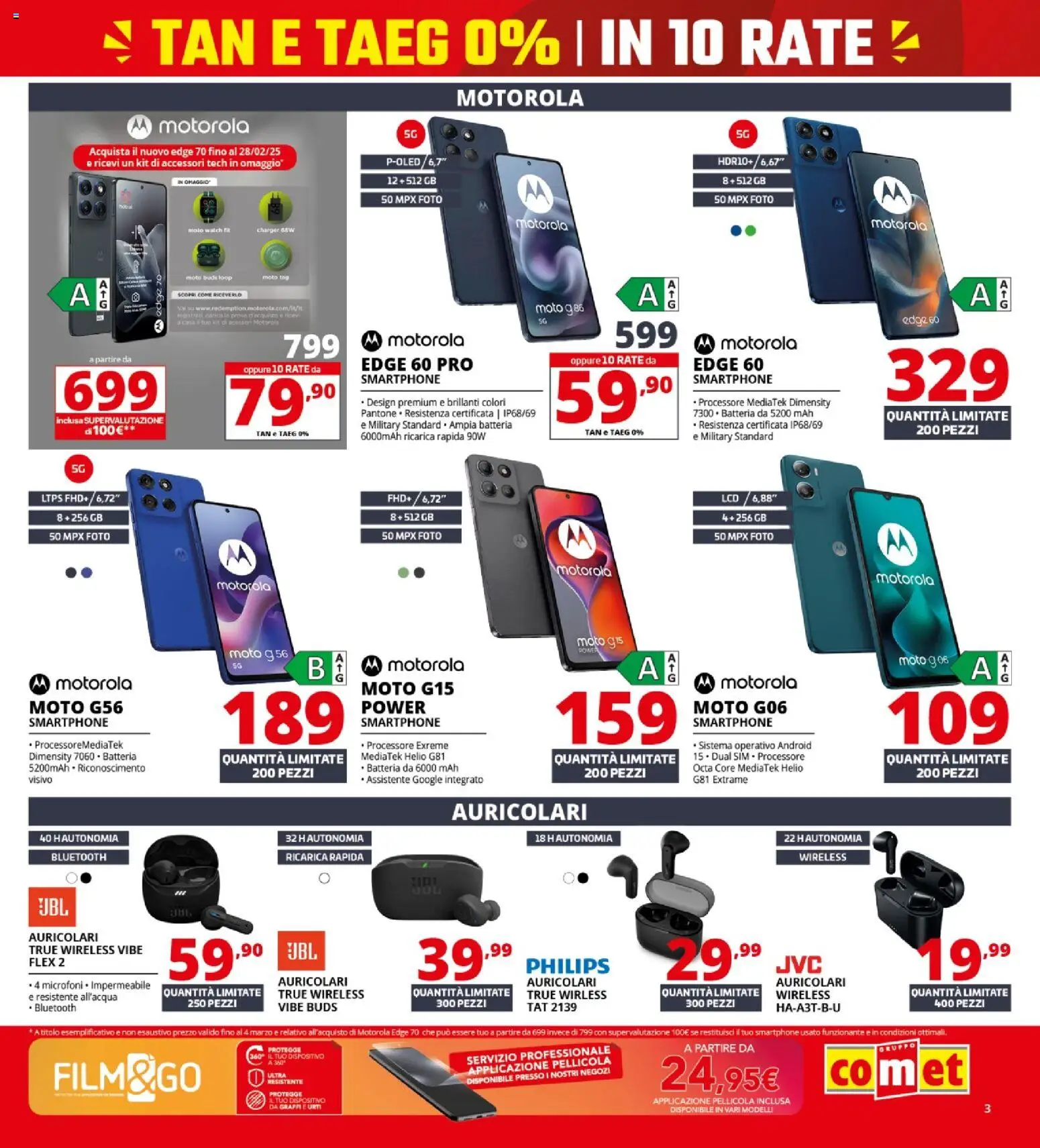 Volantino Comet del 19.02.2026 | Pagina: 3 | Prodotti: Auricolari, Top, Smartphone, Pellicola
