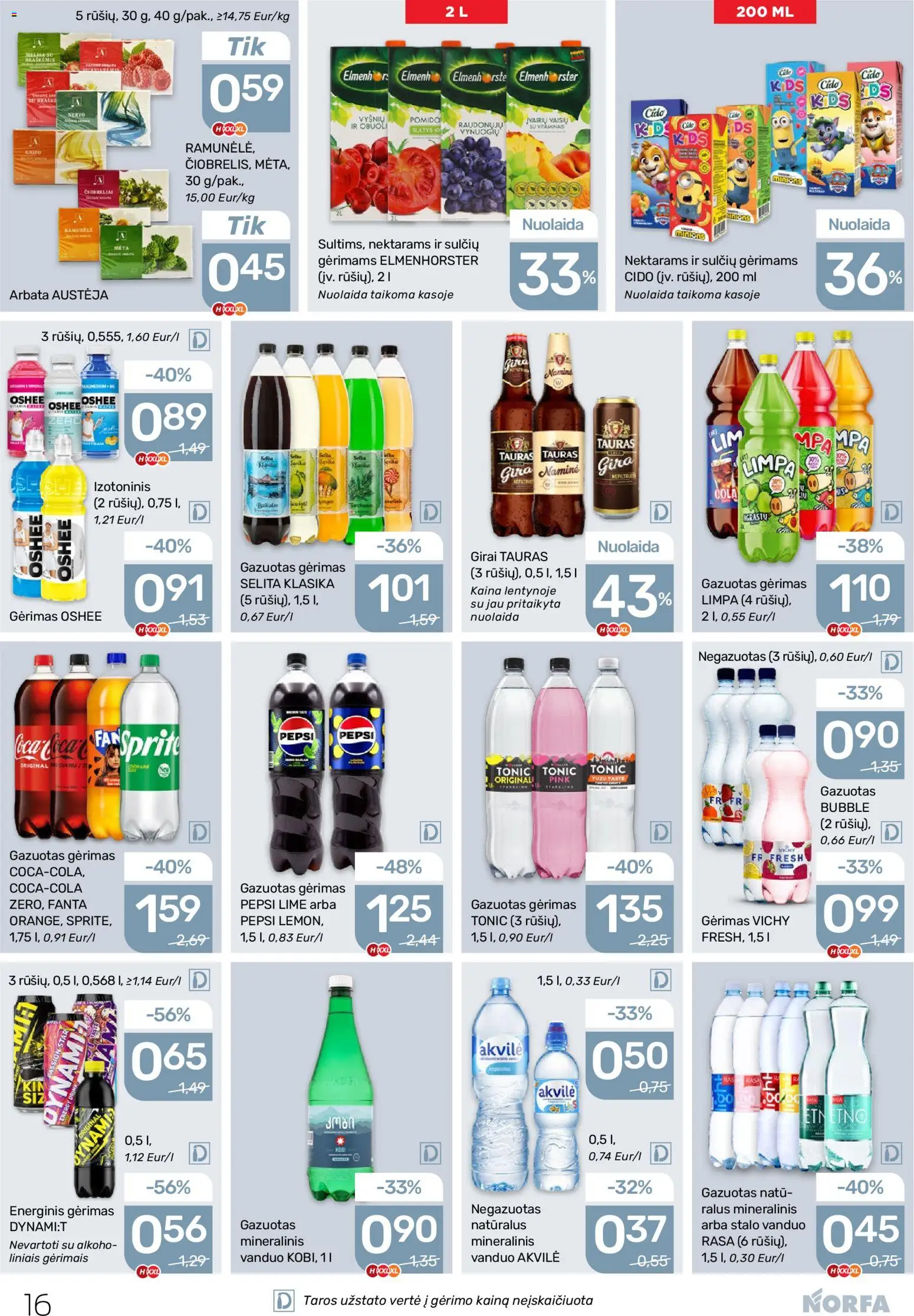 NORFA akcijos nuo 02.04.2026 | Puslapis: 16 | Prekių: Energinis gėrimas, Sultys, Arbata