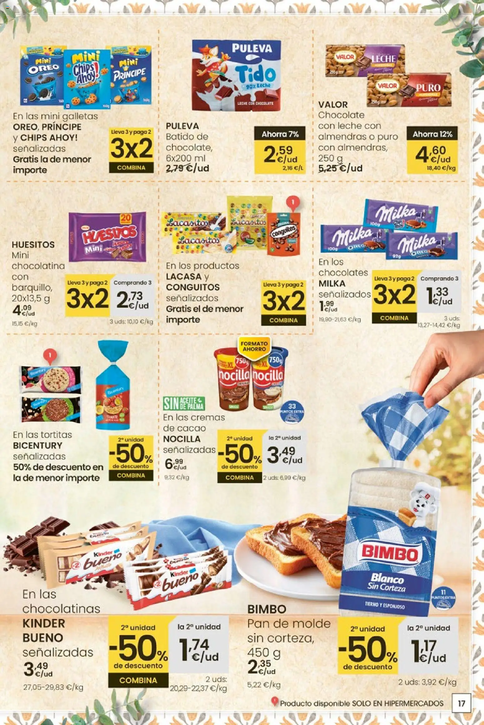 Eroski - Oferta 3x2 │ válido desde el 30.10.2025 | Página: 17 | Productos: Chocolatinas, Leche, Chocolate, Galletas