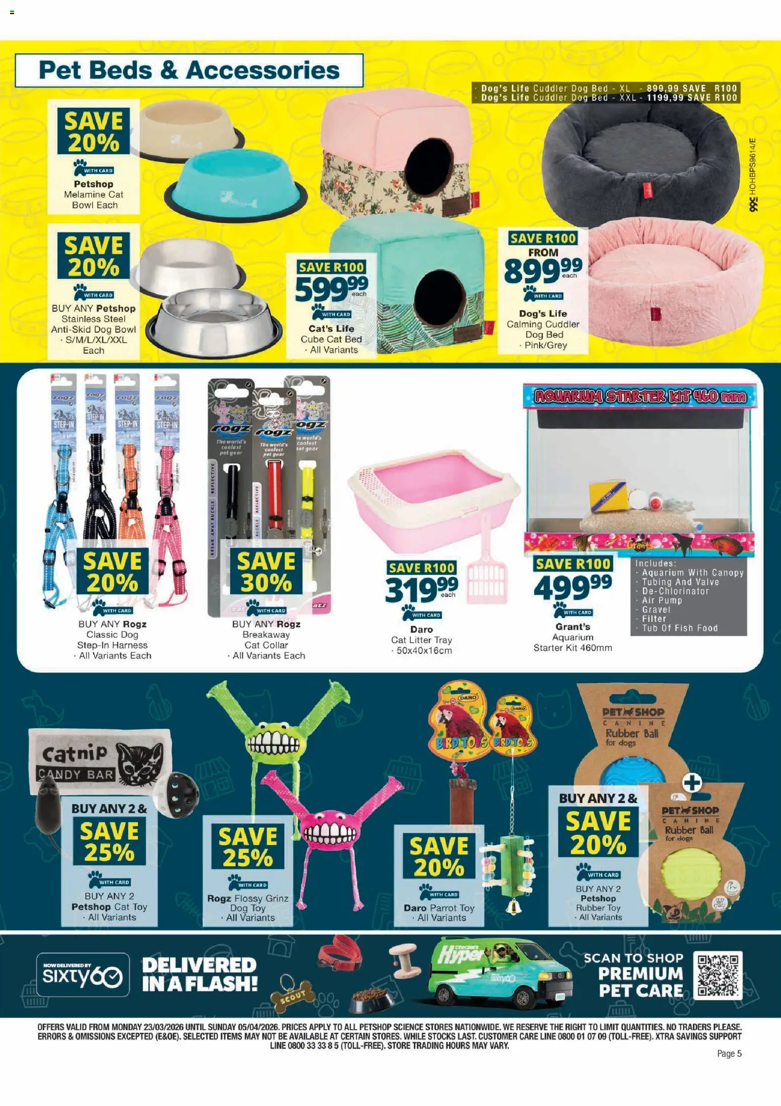 New Checkers catalogue – valid from 23.03.2026 | Page: 5 | Products: Tray, Toys, Fish, Cat litter
