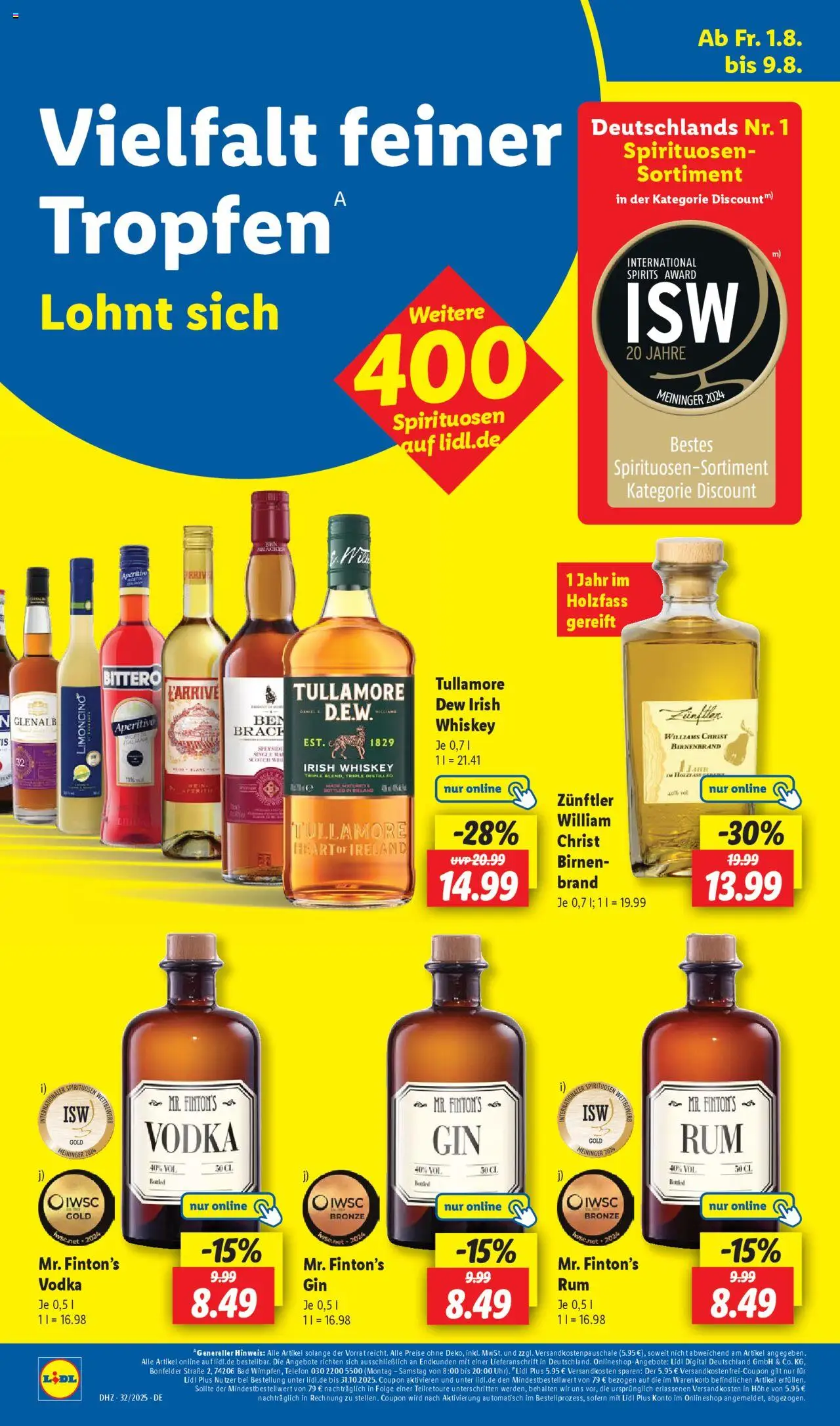 Lidl Prospekt Katzenelnbogen - gültig ab dem 04.08.2025 | Seite: 50 | Produkte: Bad, Vodka, Whiskey, Telefon