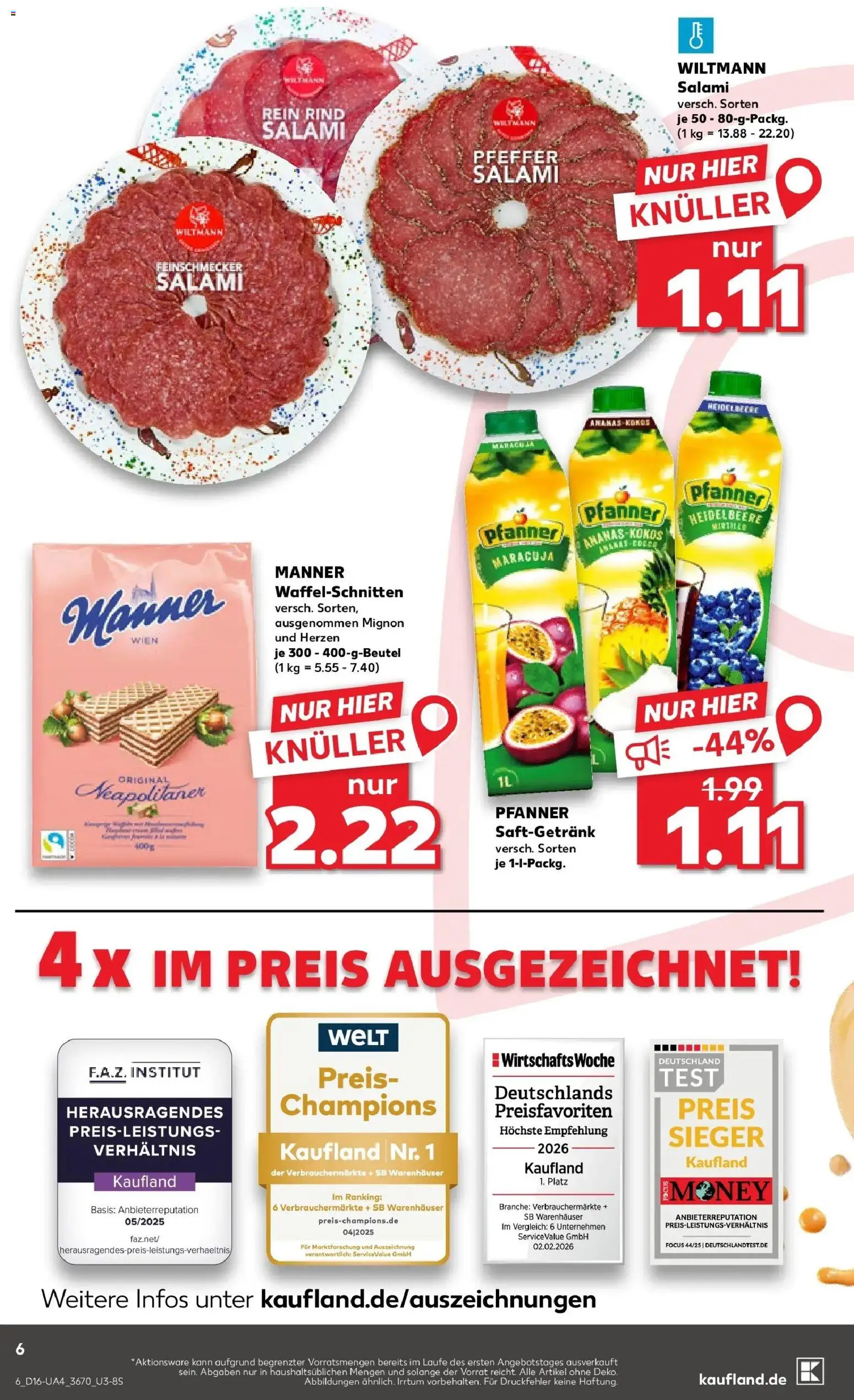 Kaufland Prospekt Kaiserslautern	 – gültig ab 16.04.2026 | Seite: 6 | Produkte: Salami