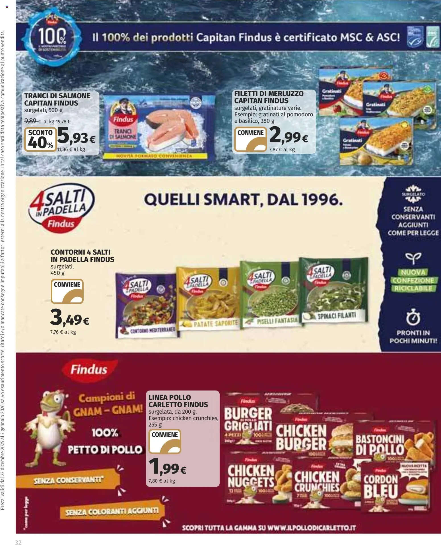 Volantino Ipercoop del 22.12.2025 | Pagina: 32 | Prodotti: Salmone, Merluzzo, Nuggets, Data