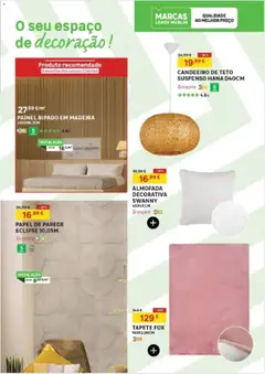 Pré-visualização Leroy Merlin Catálogo válido de 11.12.2025 | Página: 7 | Produtos: Candeeiro, Almofada, Tapete, Papel de parede