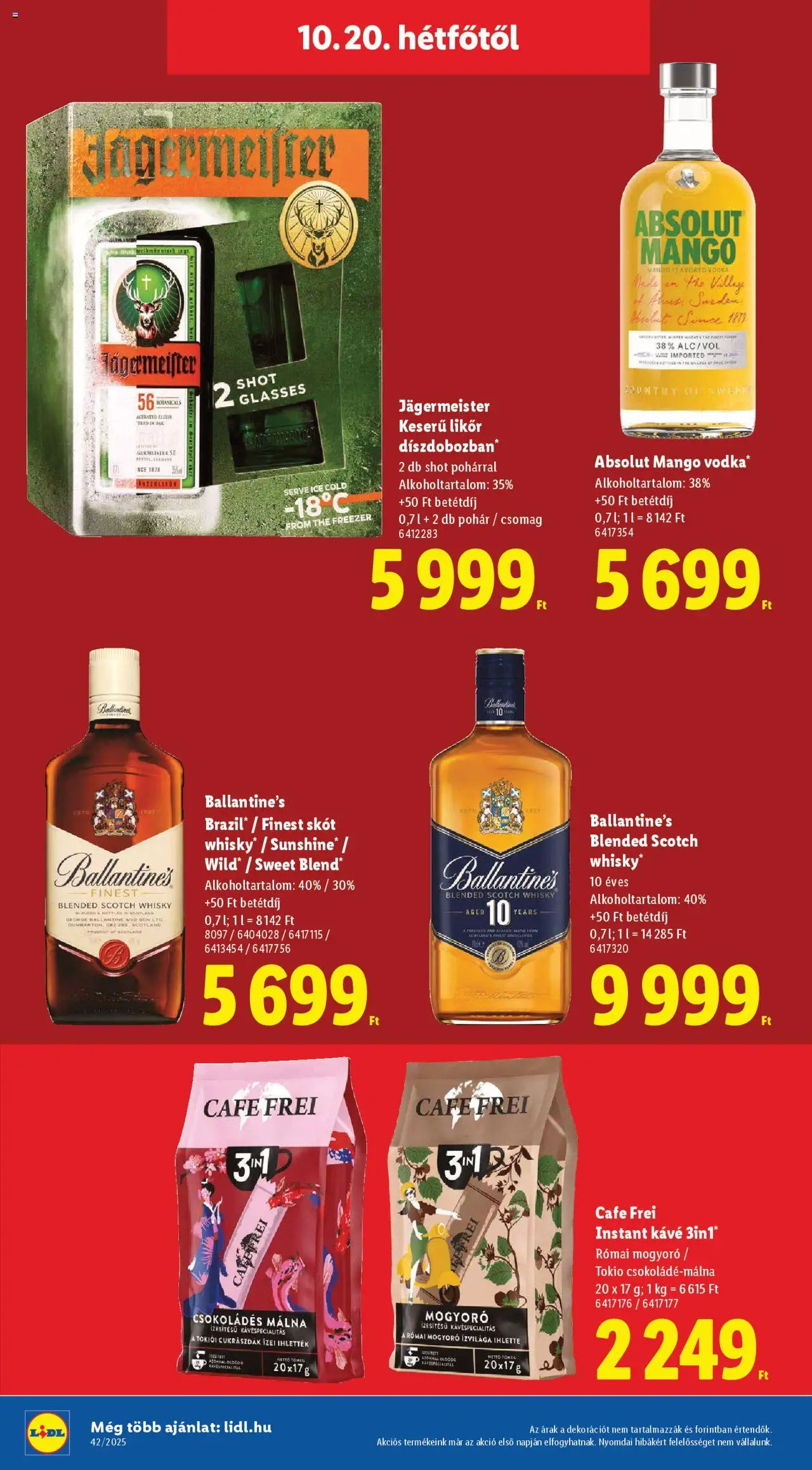 Lidl akciós ujság - amely érvényes a következő dátumtól: 16.10.2025 | Oldal: 64 | Termékek: Málna, Mogyoró, Likőr, Mangó