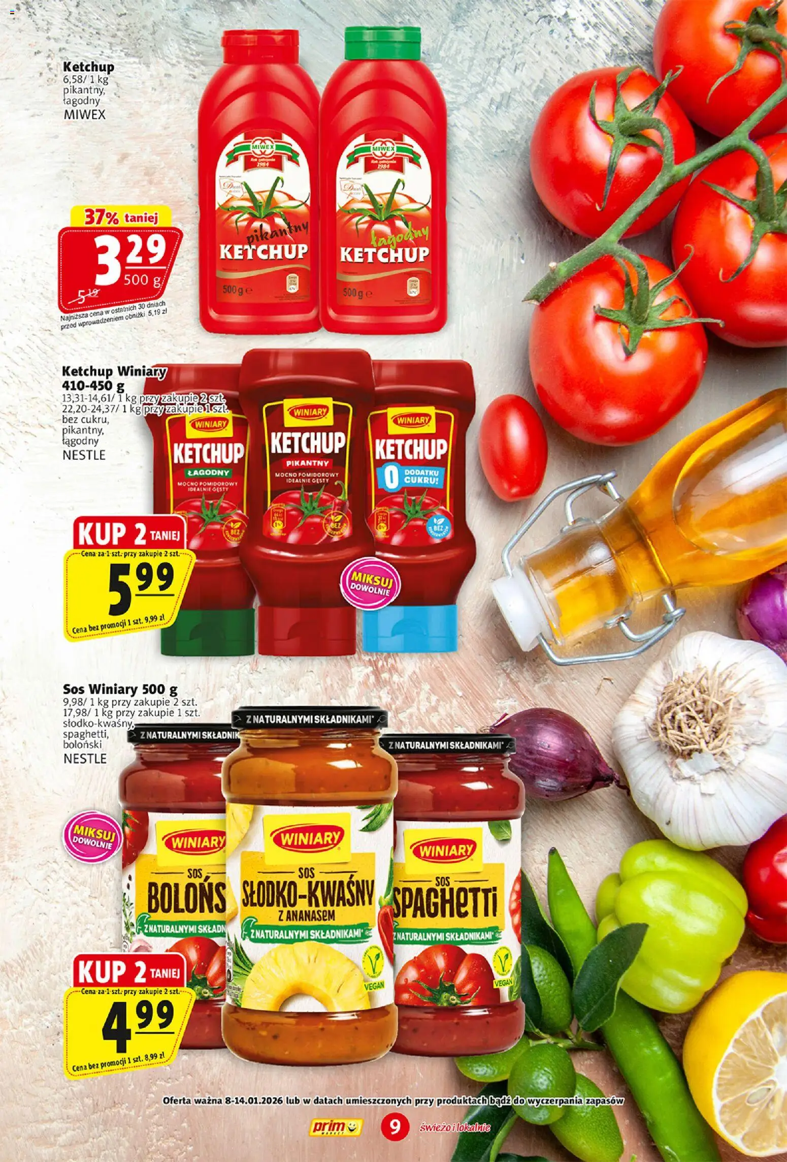 Prim Market Gazetka od 08.01.2026 | Strona: 9 | Produkty: Ketchup, Sos