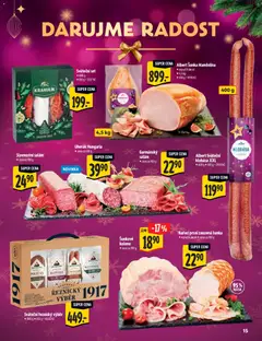 Náhled letáku Albert katalog - Hypermarket - Delikatesy od 03.12.2025 | Strana: 15 | Produkty: Uherák, Salám, Šunka, Chorizo