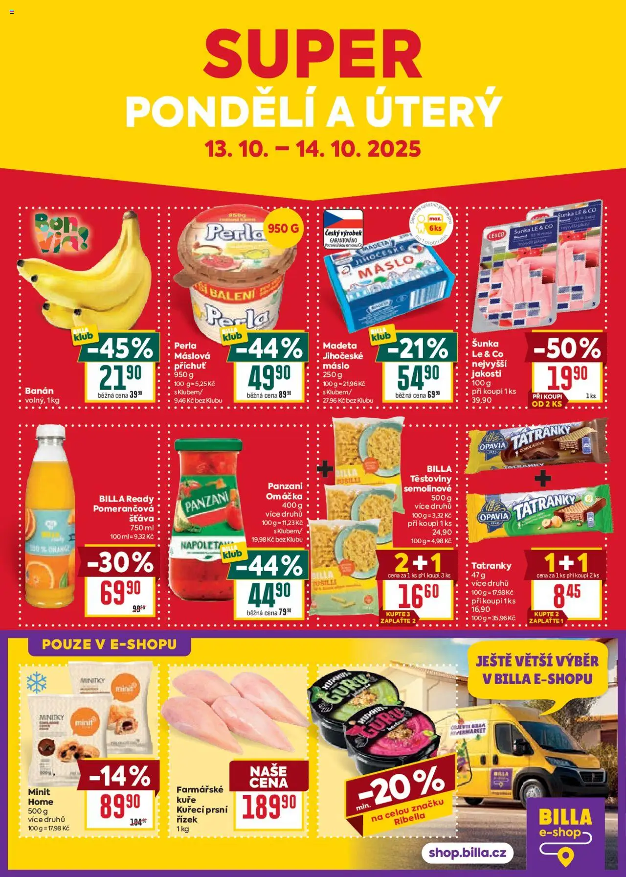 Billa Velký leták od 08.10.2025 | Strana: 38 | Produkty: Šunka, Banán, Perla, Kuře