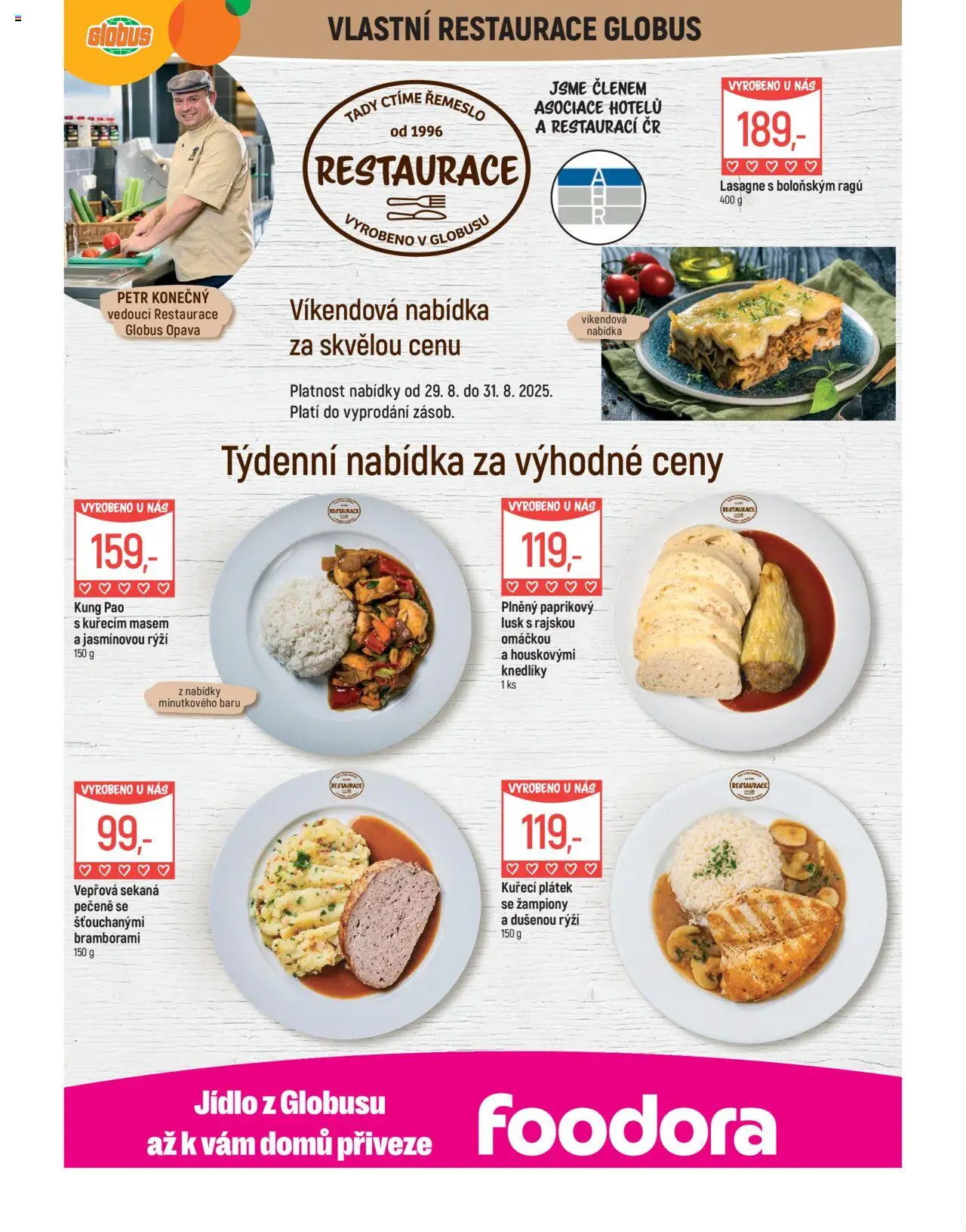 Globus leták - Opava od 27.08.2025 | Strana: 7 | Produkty: Žampiony, Globus, Sekaná, Lasagne